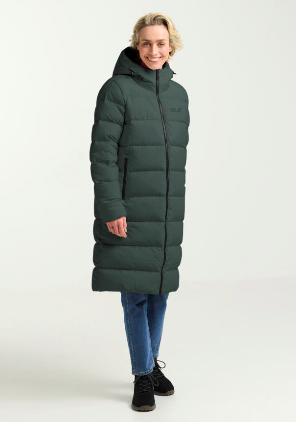 Jack Wolfskin FROZEN PALACE COA RDS Damen Daunenmantel grün