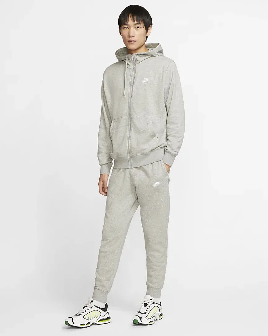 Nike M NSW CLUB HOODIE FZ FT Herren Sweatjacke Kapuzenjacke Sportweste grau NEU