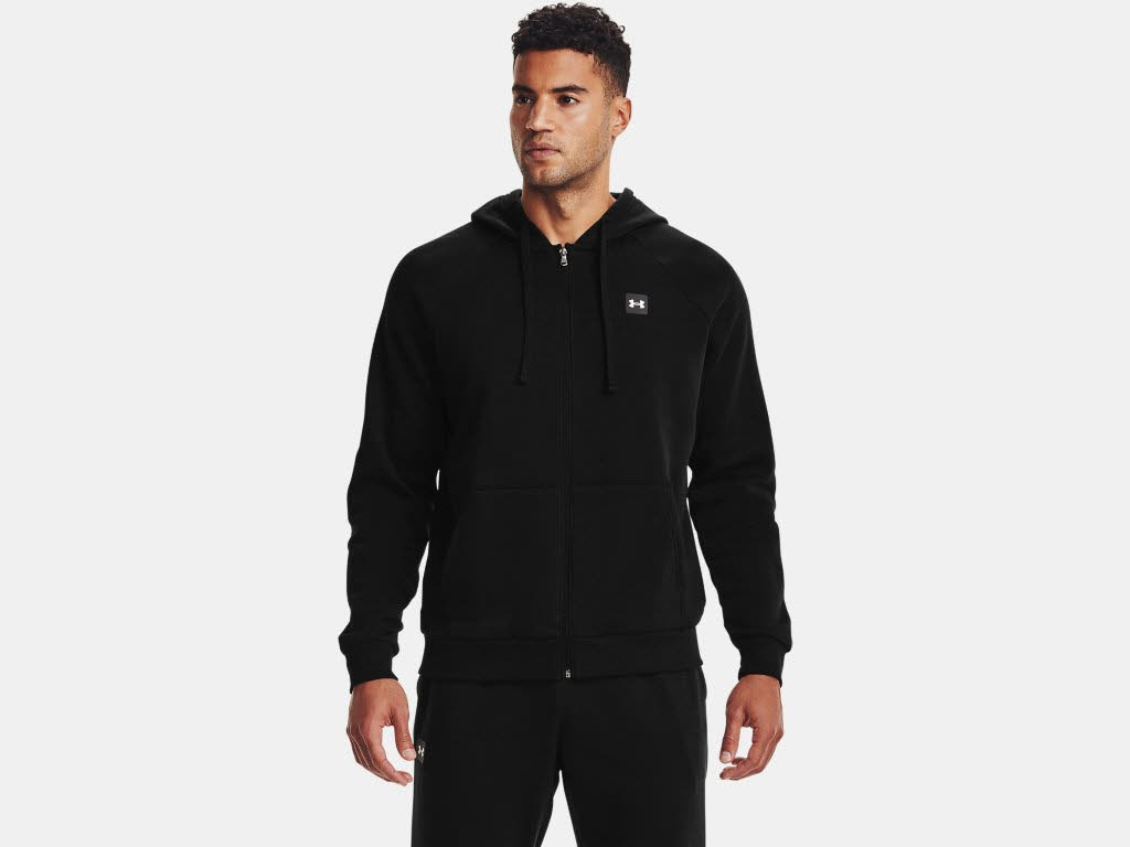 UnderArmour Rival Fleece Hoodie Training Outdoor Kapuze Herren schwarz NEU