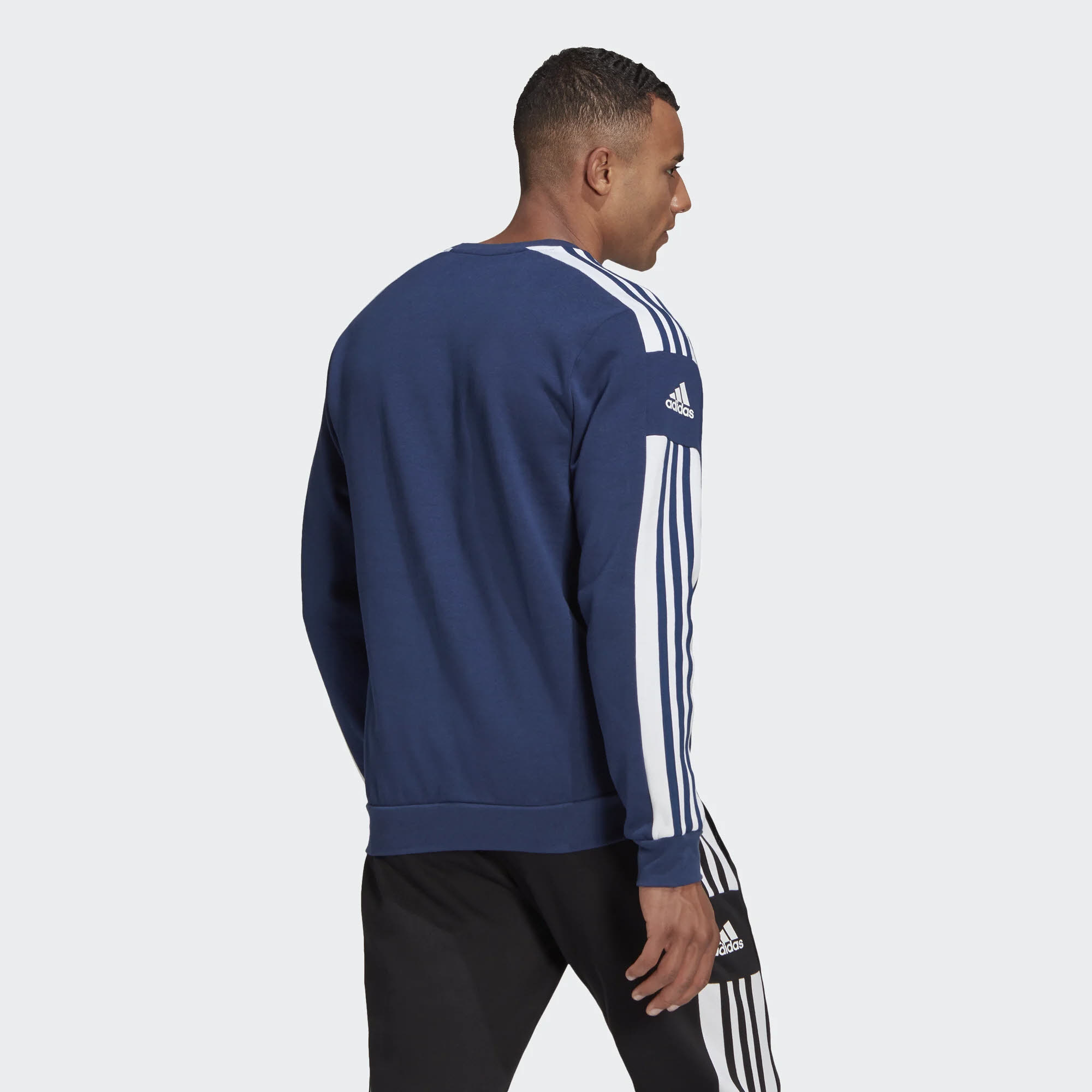 adidas HE SQ21 SW TOP Herren Sweatshirt 3-Streifen Langarm Sport Freizeit blau NEU