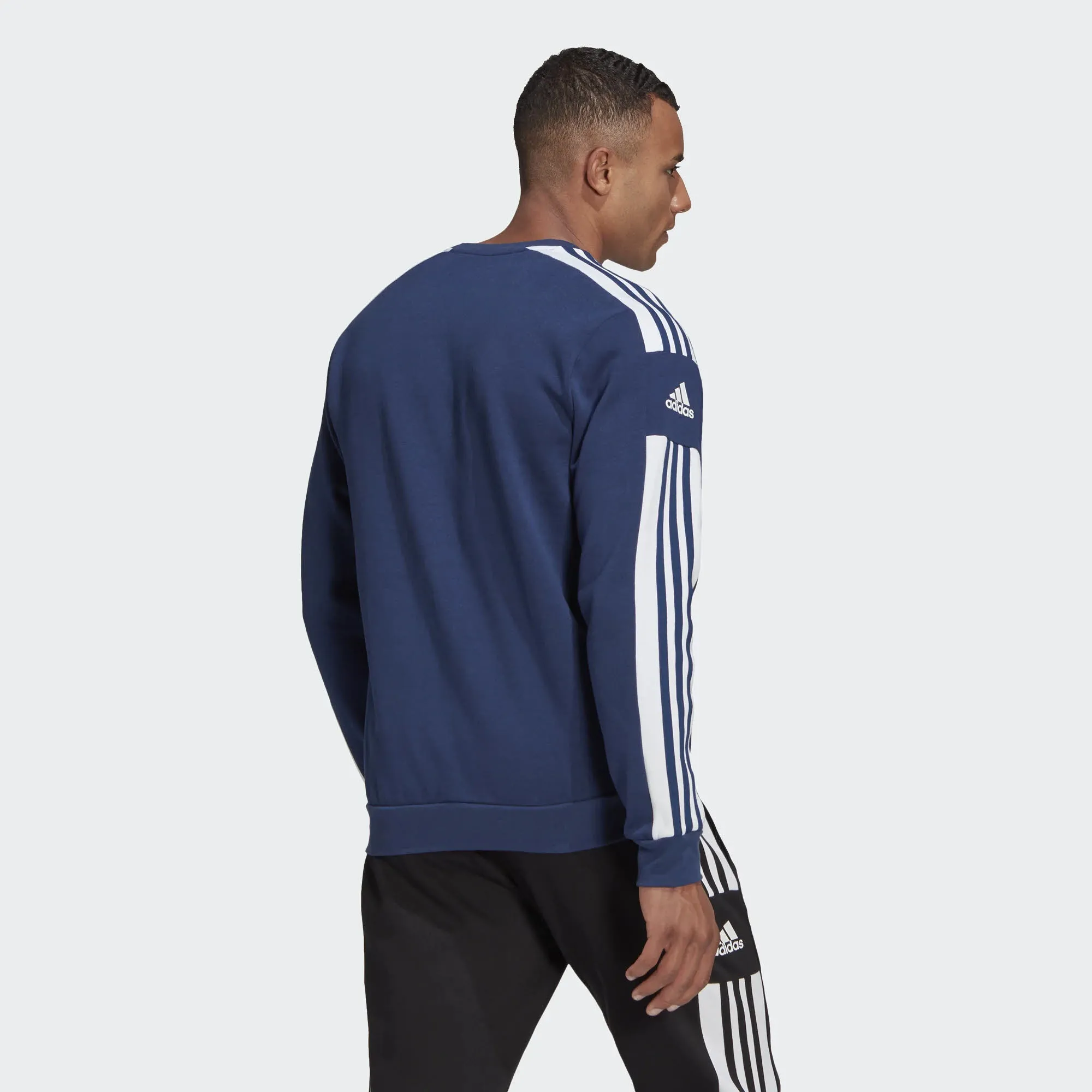 adidas HE SQ21 SW TOP Herren Sweatshirt 3-Streifen Langarm Sport Freizeit blau NEU