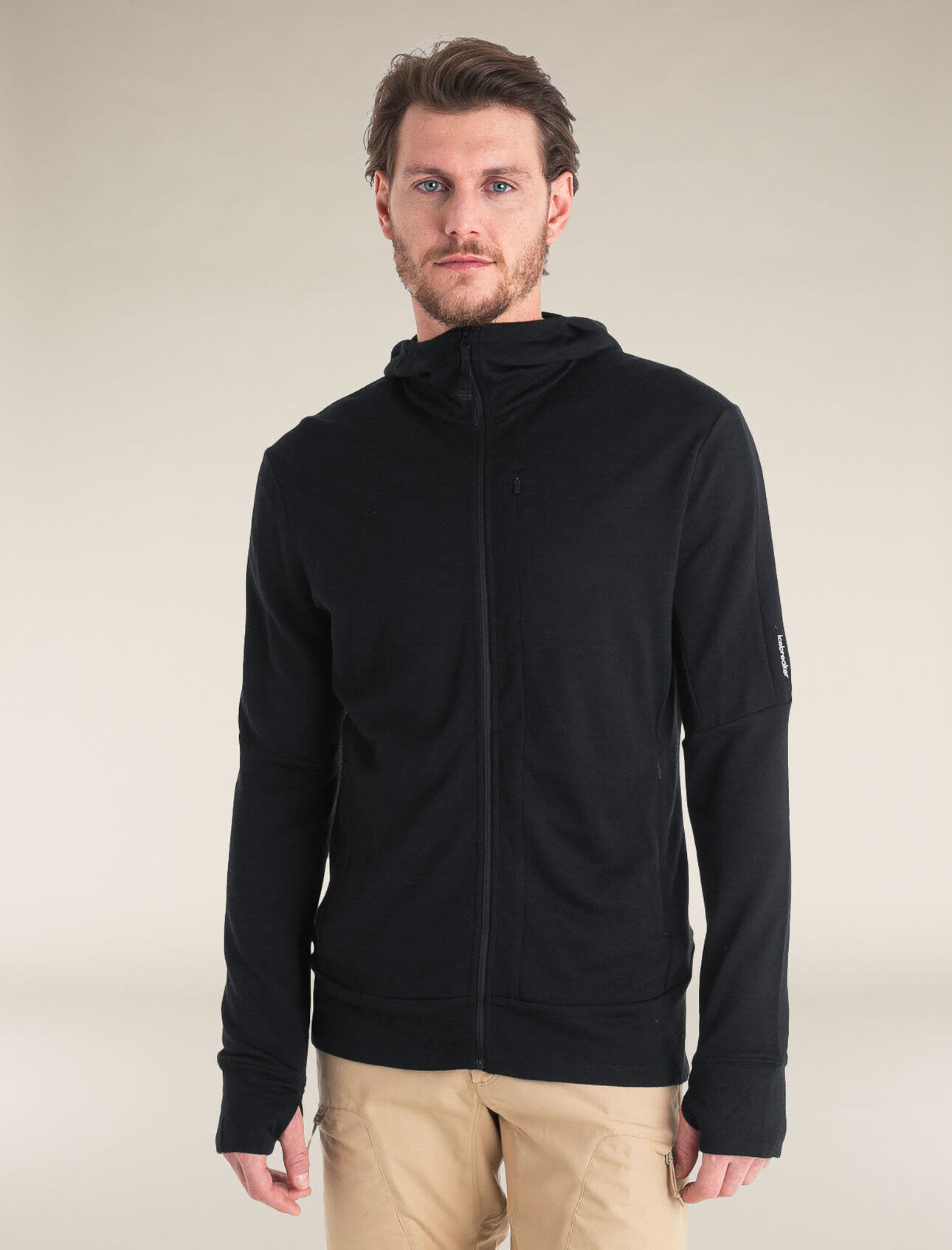 Icebreaker Merino 260 Quantum Zip-Hoodie Fleecejacke Herren schwarz