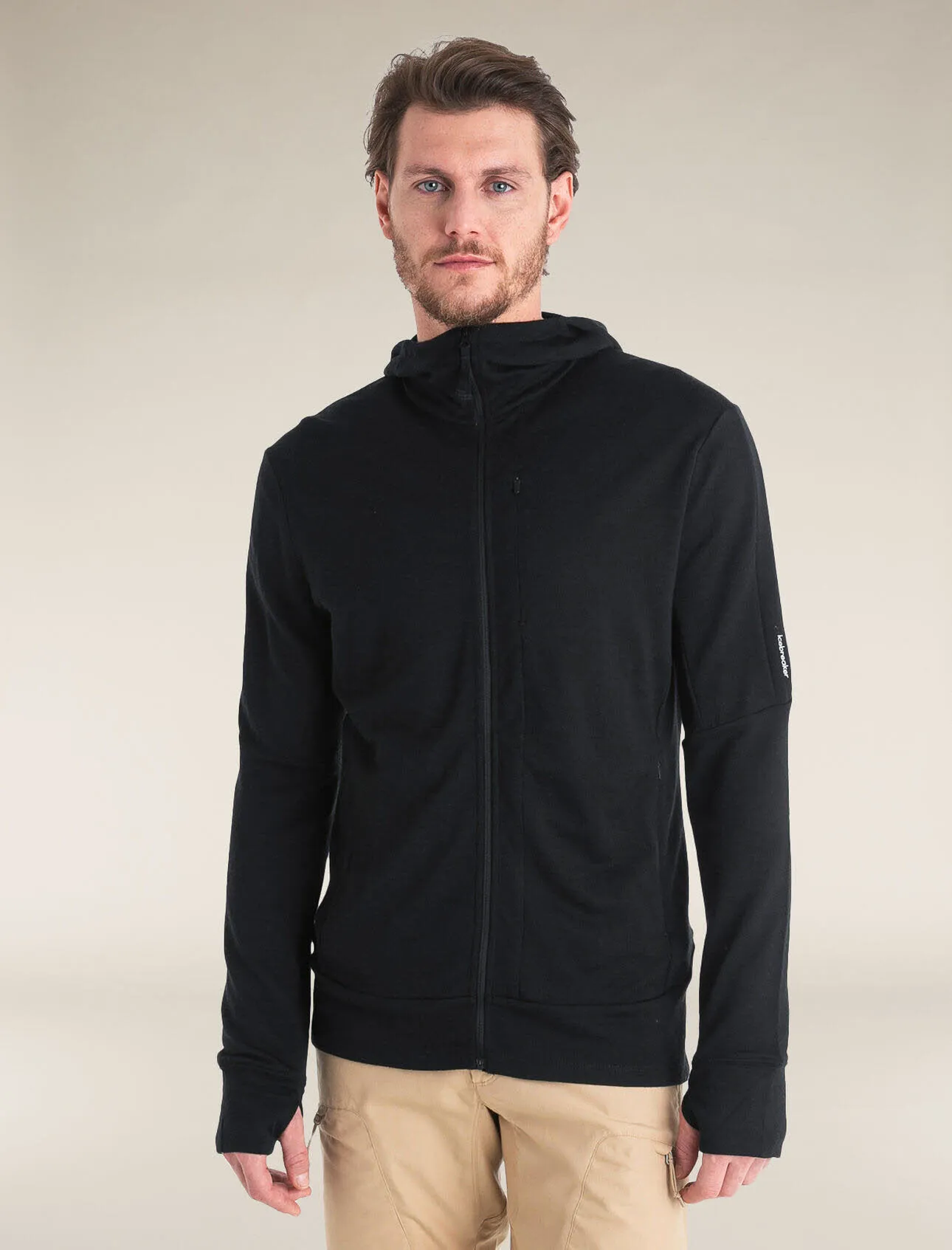 Icebreaker Merino 260 Quantum Zip-Hoodie Fleecejacke Herren schwarz