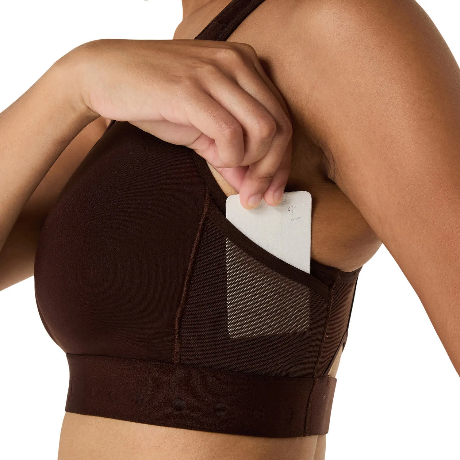 Asics ROAD COMPRESSION BRA Damen Sport-BH Sports-Bra coffee
