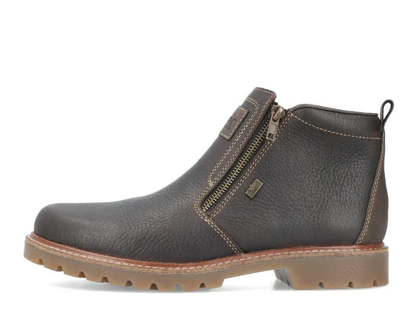 Rieker Herren Kurzstiefel Stiefelette Slipper schwarzbraun