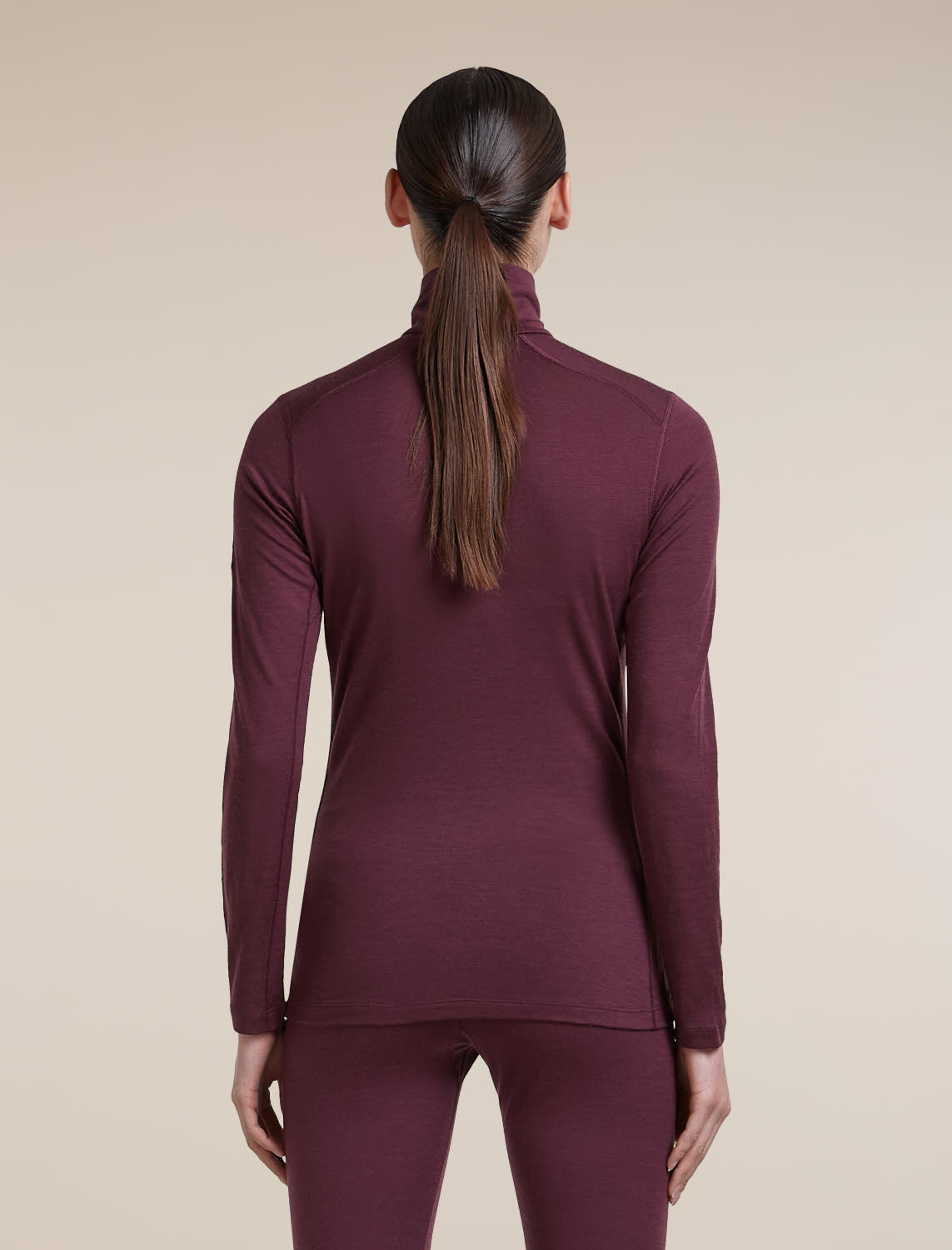 ICEBREAKER DA 200 Oasis LS Half Zip Damen Skirolli rot