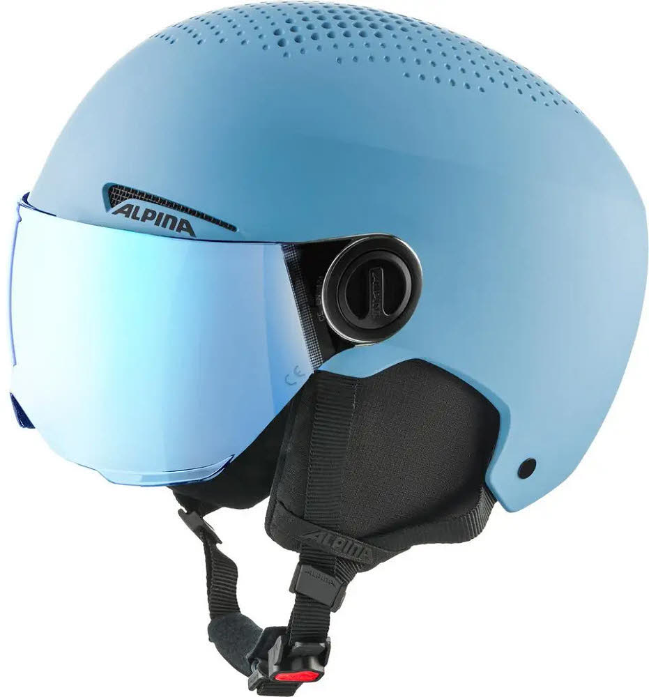 Alpina ZUPO VISOR Q-LITE Kinder Skihelm Snowboardhelm Visierhelm smoke-blue matt