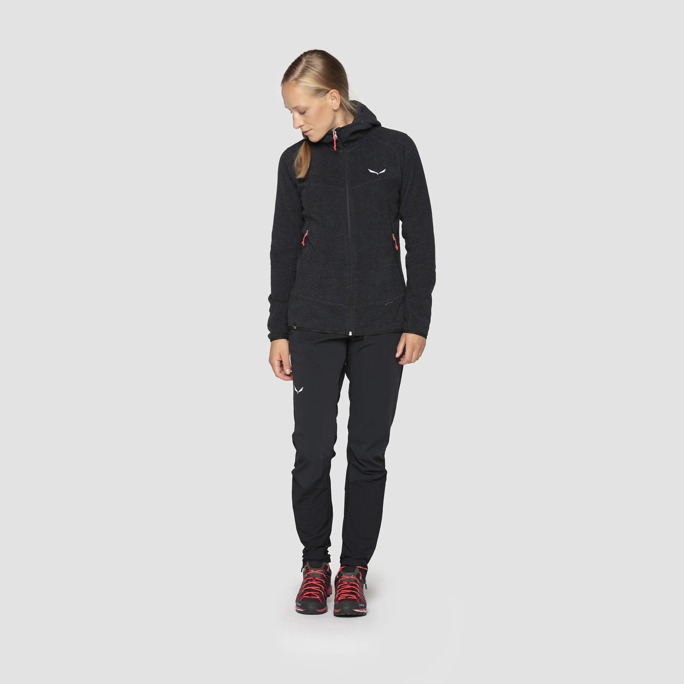 Salewa NUVOLO PL W JACKET Fleecejacke Kapuzenjacke Damen schwarz