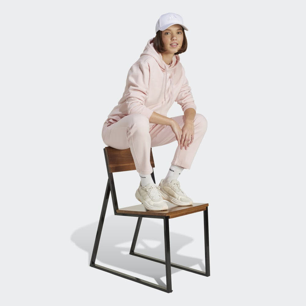 adidas ESSENTIALS SMALL LOGO FEEL COZY Damen Hoodie Kapuzenpullover rosa