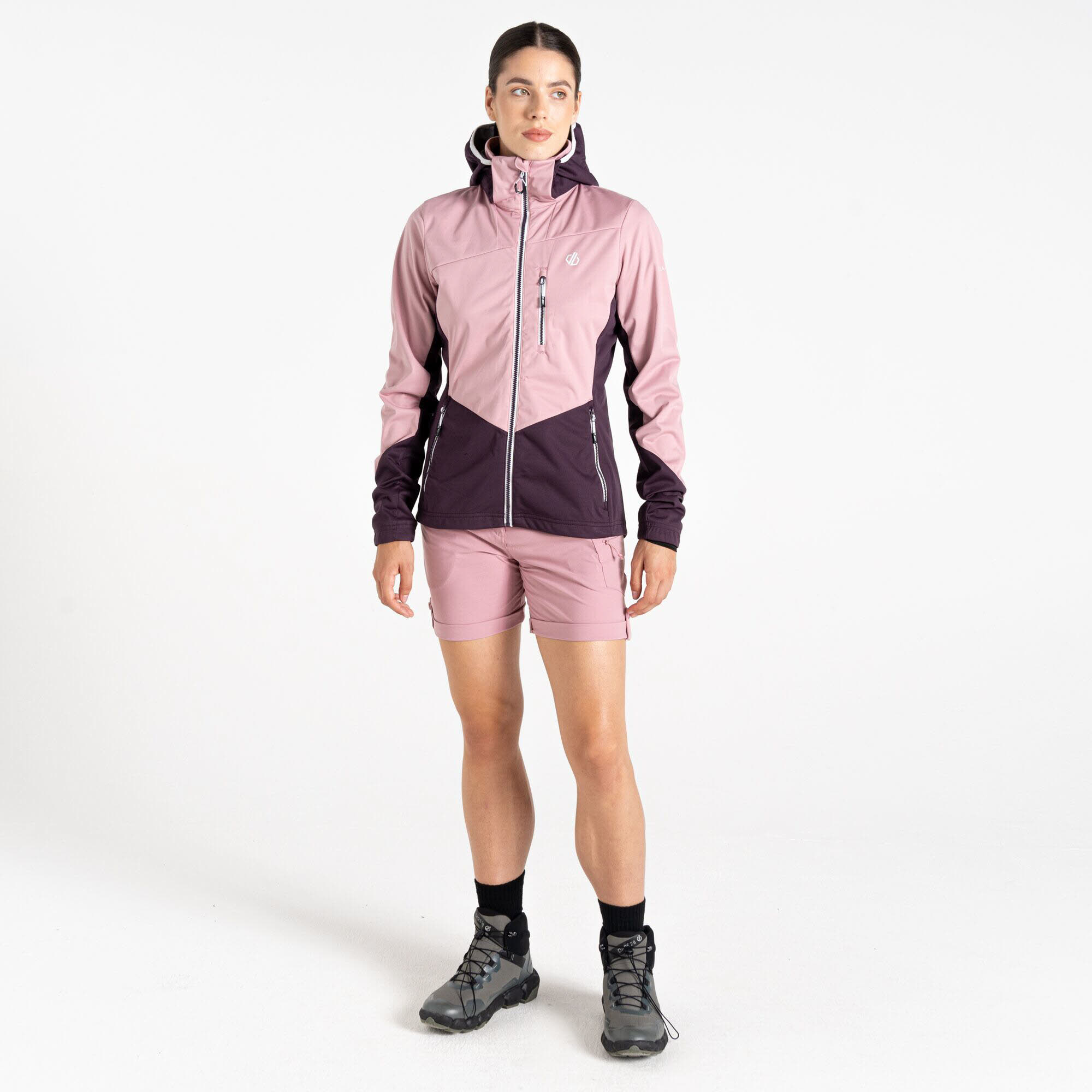 DARE 2B Damen Lexan II Softshelljacke Kapuzenjacke rosa dunkellila
