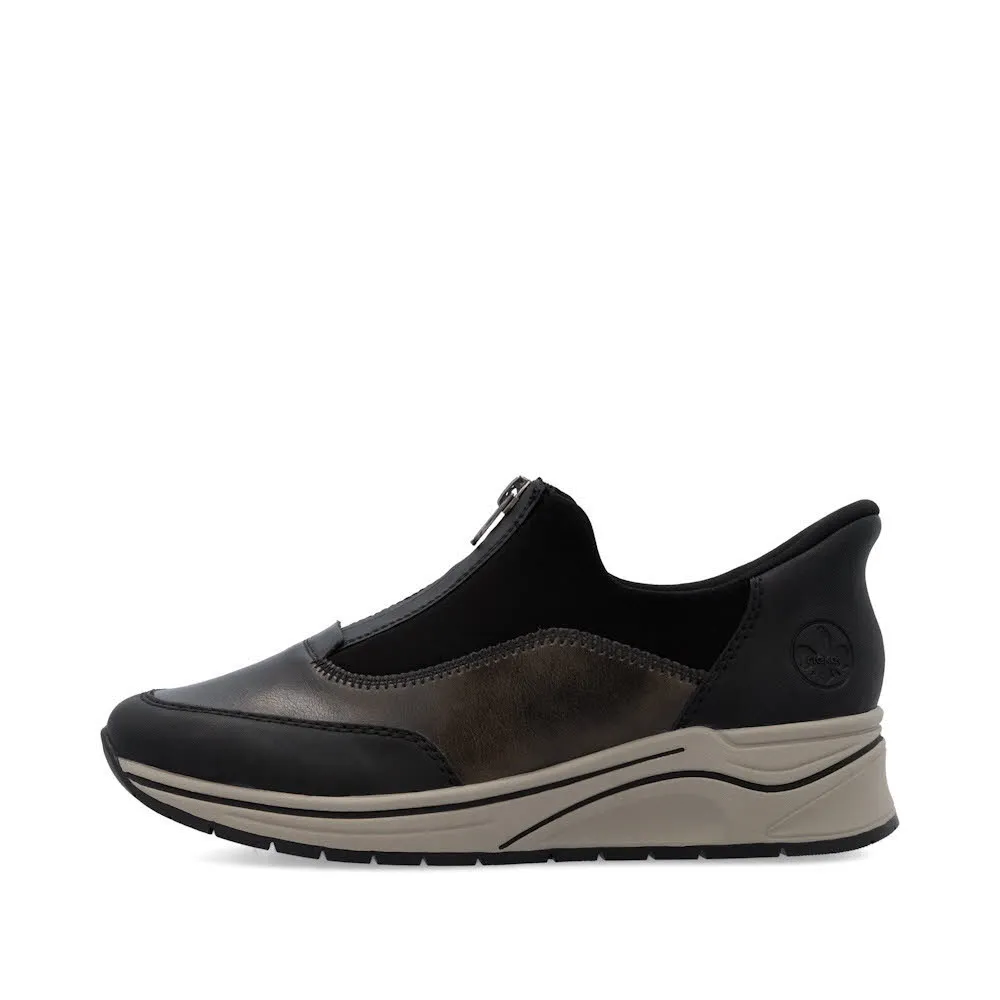Rieker HWK Damen Halbschuhe Slipper braun