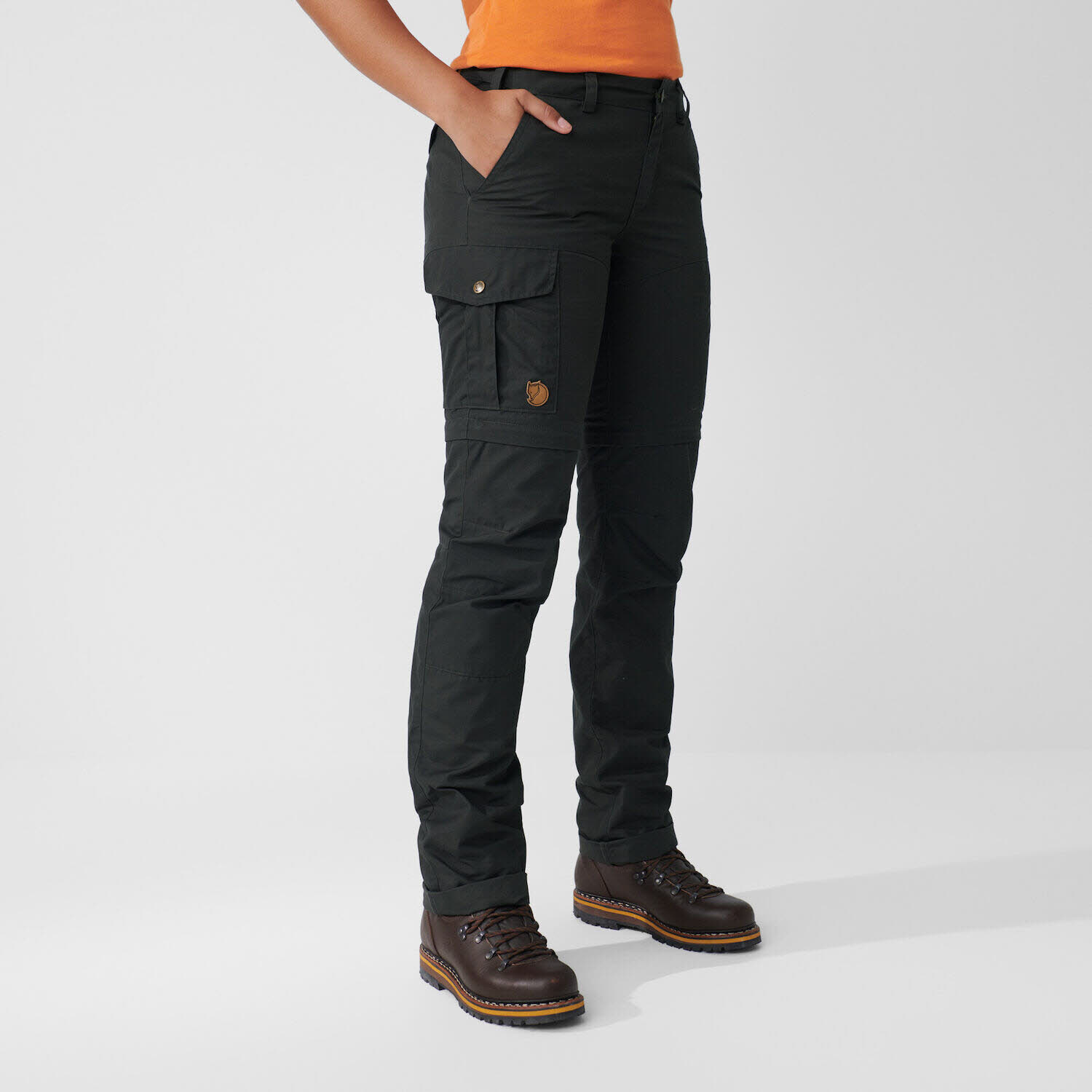 Fjällräven Karla Pro Zip-off Trousers W Wanderhose Wandershorts Damen dunkelblau