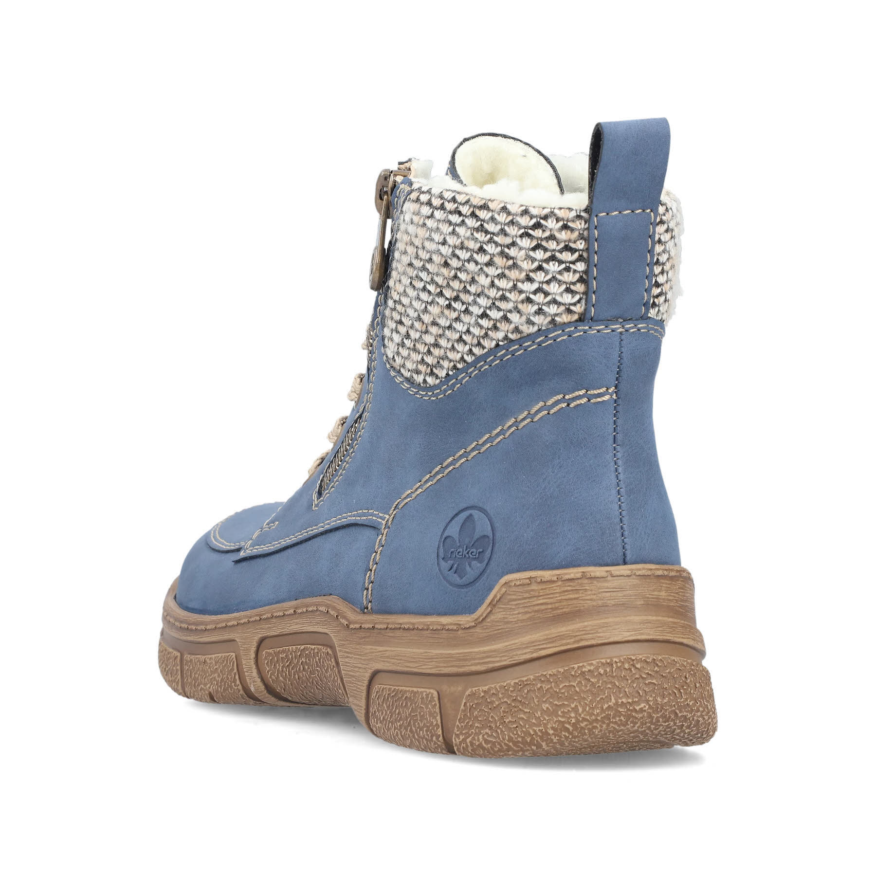 Rieker Damen Schnürstiefel blau