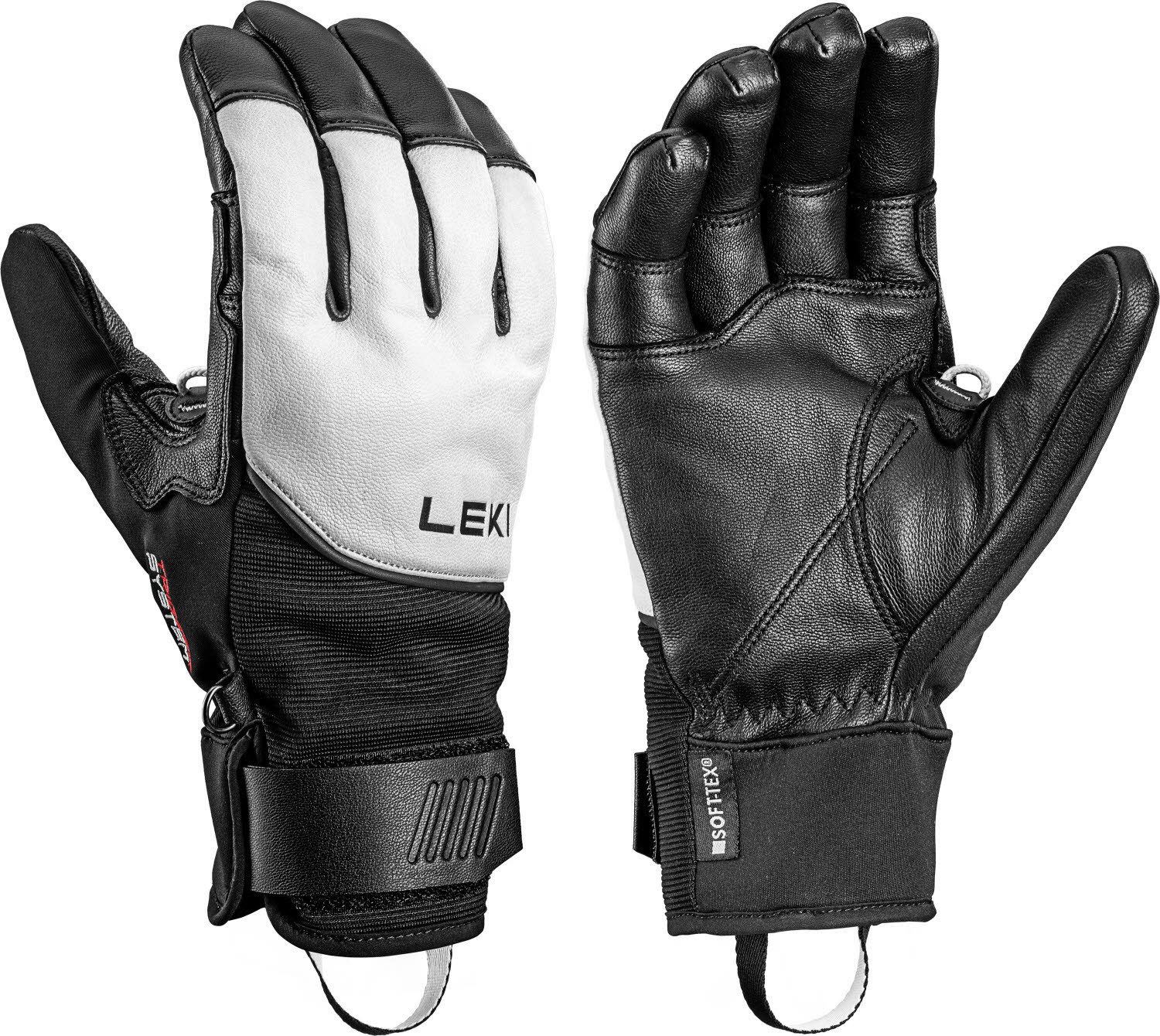 Leki HS Pegas Lite 3D Unisex Skihandschuhe Fingerlinge weiß/schwarz