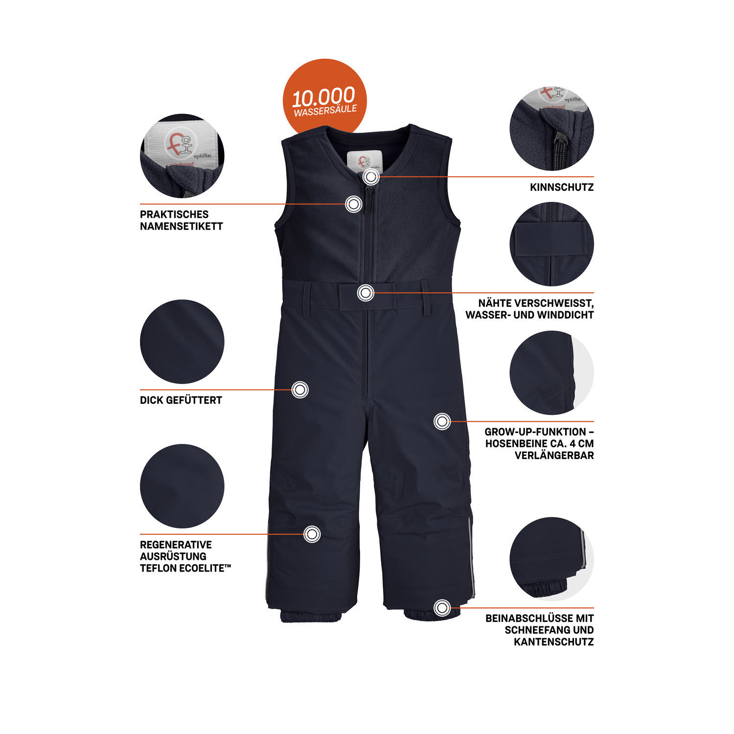 Killtec FISW 34 MNS SKI PNTS Kinder Skihose Schneehose dunkelnavy