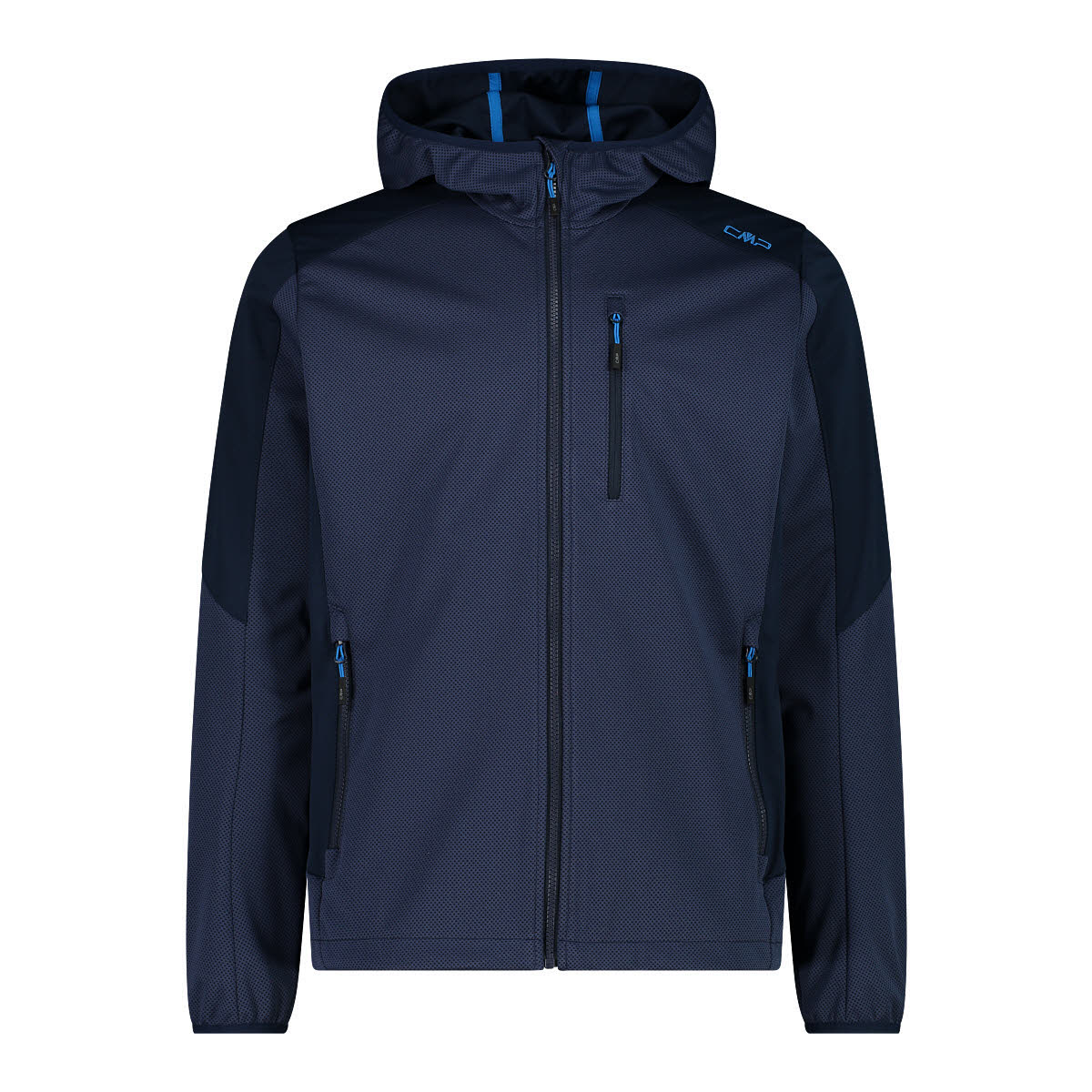 CMP Herren Jacke Kapuzenjacke Softshelljacke dunkelblau schwarz