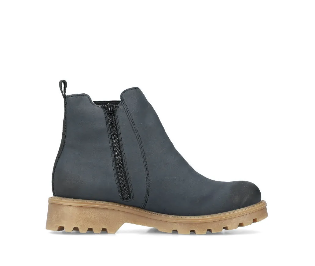 Rieker Damen Chelsea Boots Stiefeletten gefüttert atlantikblau