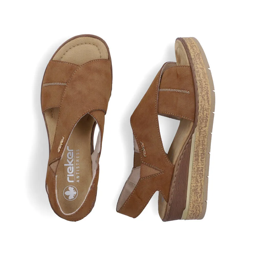 Rieker FSK Damen Sandalen Keilsandaletten braun