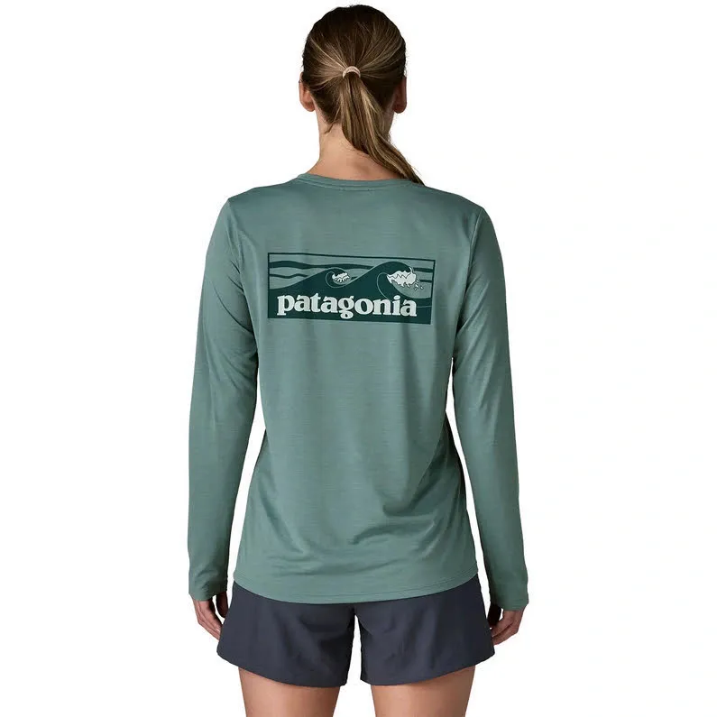 Patagonia Long-Sleeved Capilene® Cool Daily Shirt - Boardshort Logo Damen blau