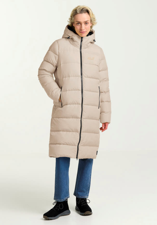 Jack Wolfskin FROZEN PALACE COA RDS Damen Daunenmantel oyster