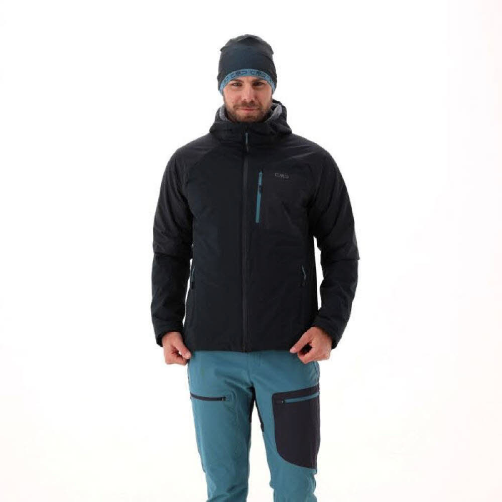 CMP MAN JACKET FIX HOOD Herren Kapuzenjacke schwarz