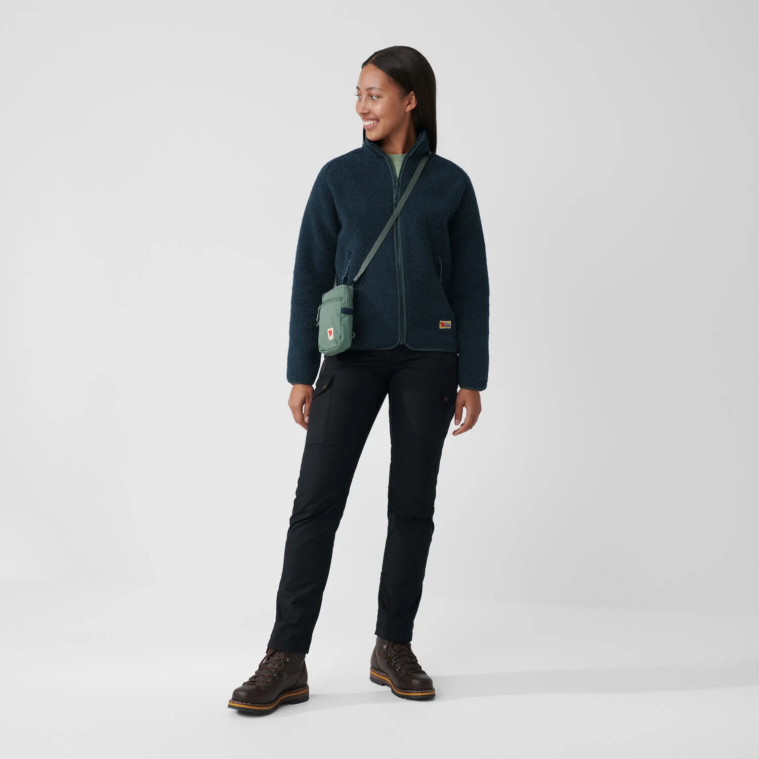 Fjällräven Vardag Pile Fleece Fleecejacke Teddyfleece Recycelt Damen Blau