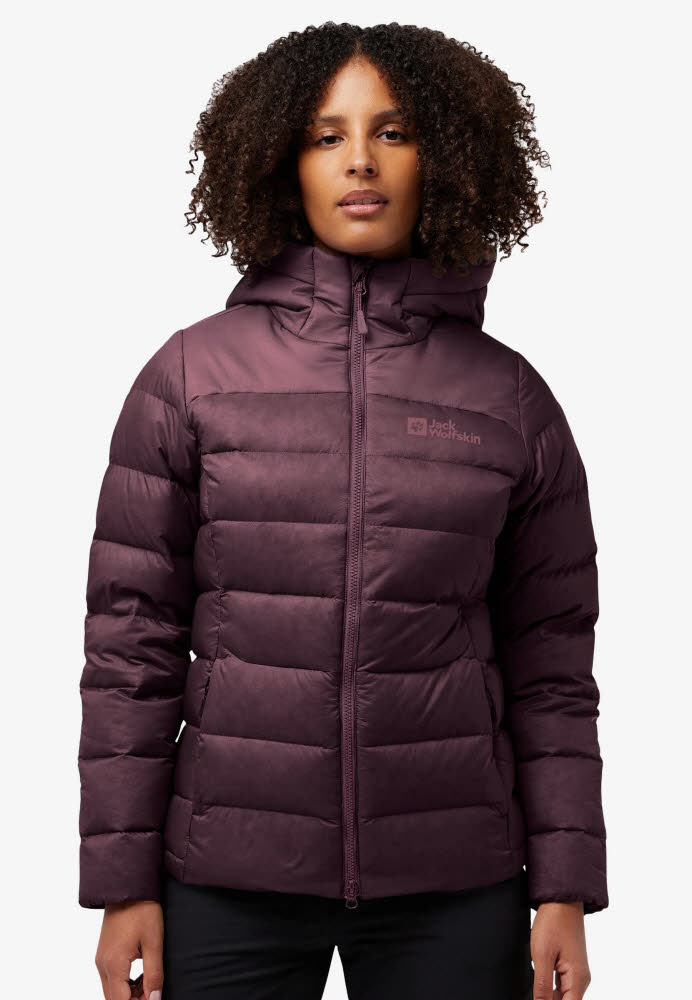 Jack Wolfskin NEBELHORN DOWN HOODY W RDS Damen Daunenjacke rot
