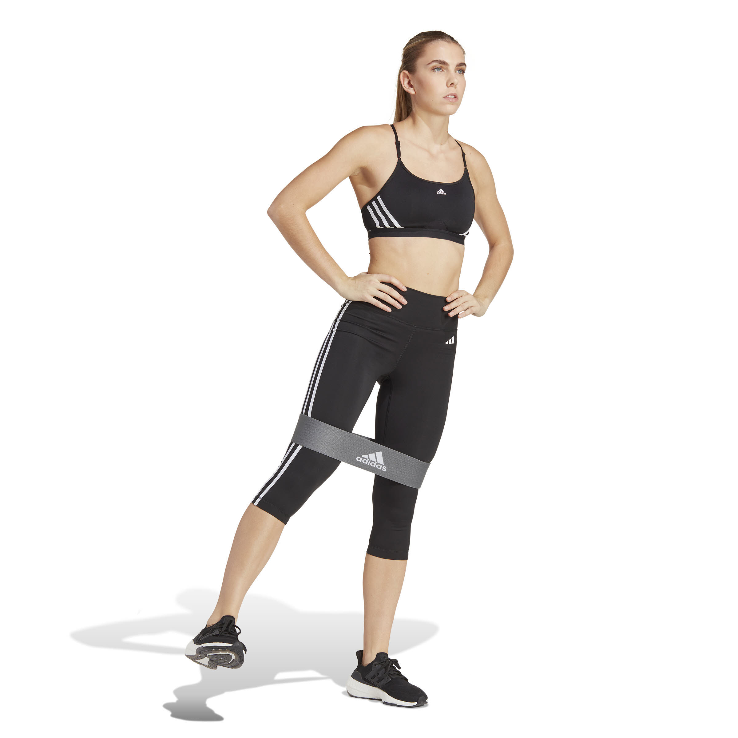 adidas Train Essentials 3-Streifen High-Waisted 3/4-Leggings Damen schwarz