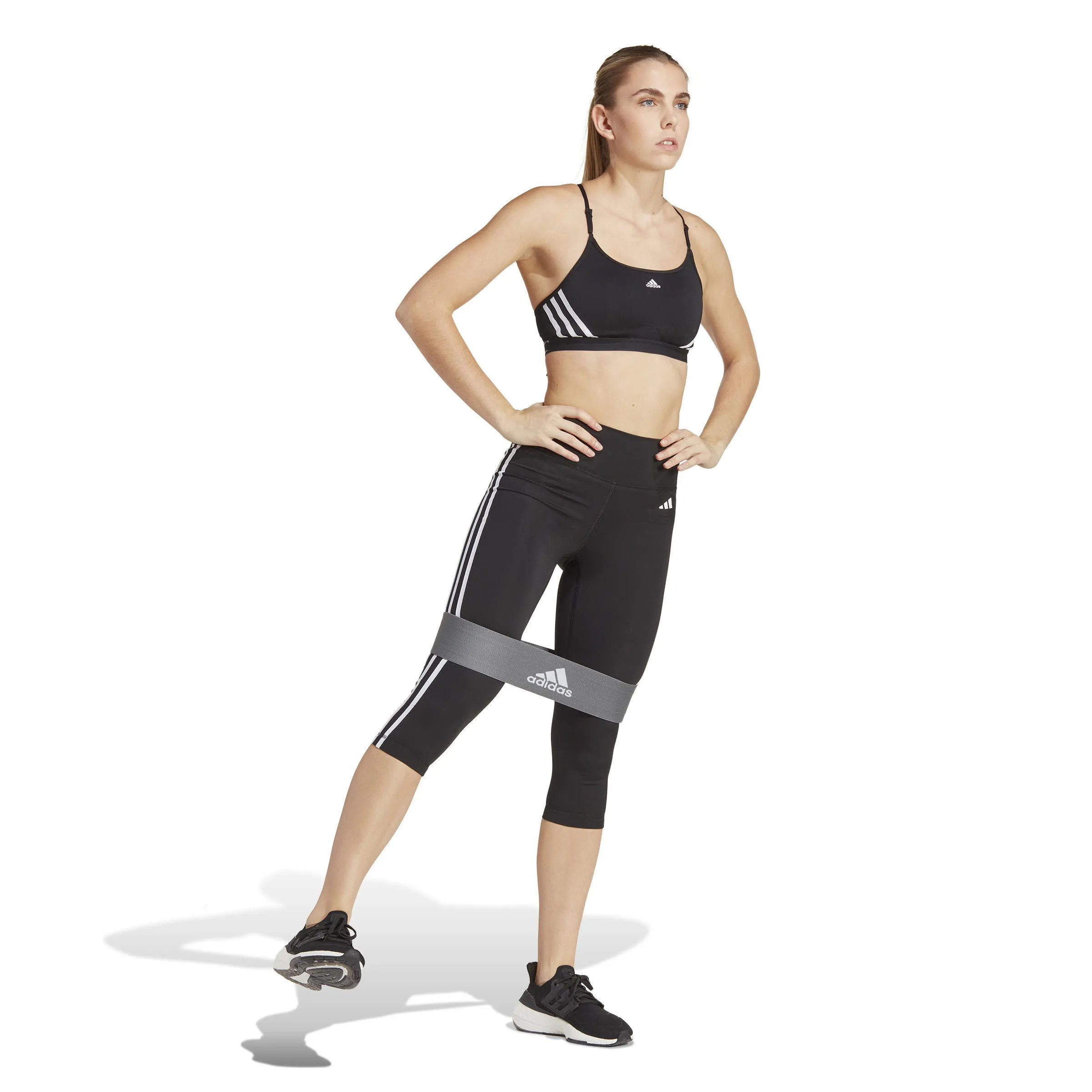 adidas Train Essentials 3-Streifen High-Waisted 3/4-Leggings Damen schwarz