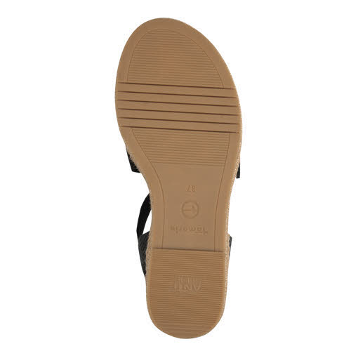 Tamaris Damen Sandale flach schwarz