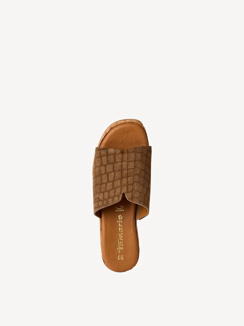 Tamaris Lederpantolette braun Damen