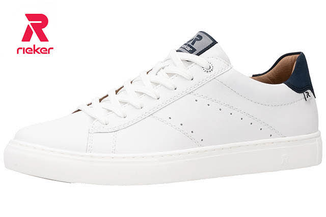Rieker Herren Halbschuhe Sneaker weiß dunkelblau
