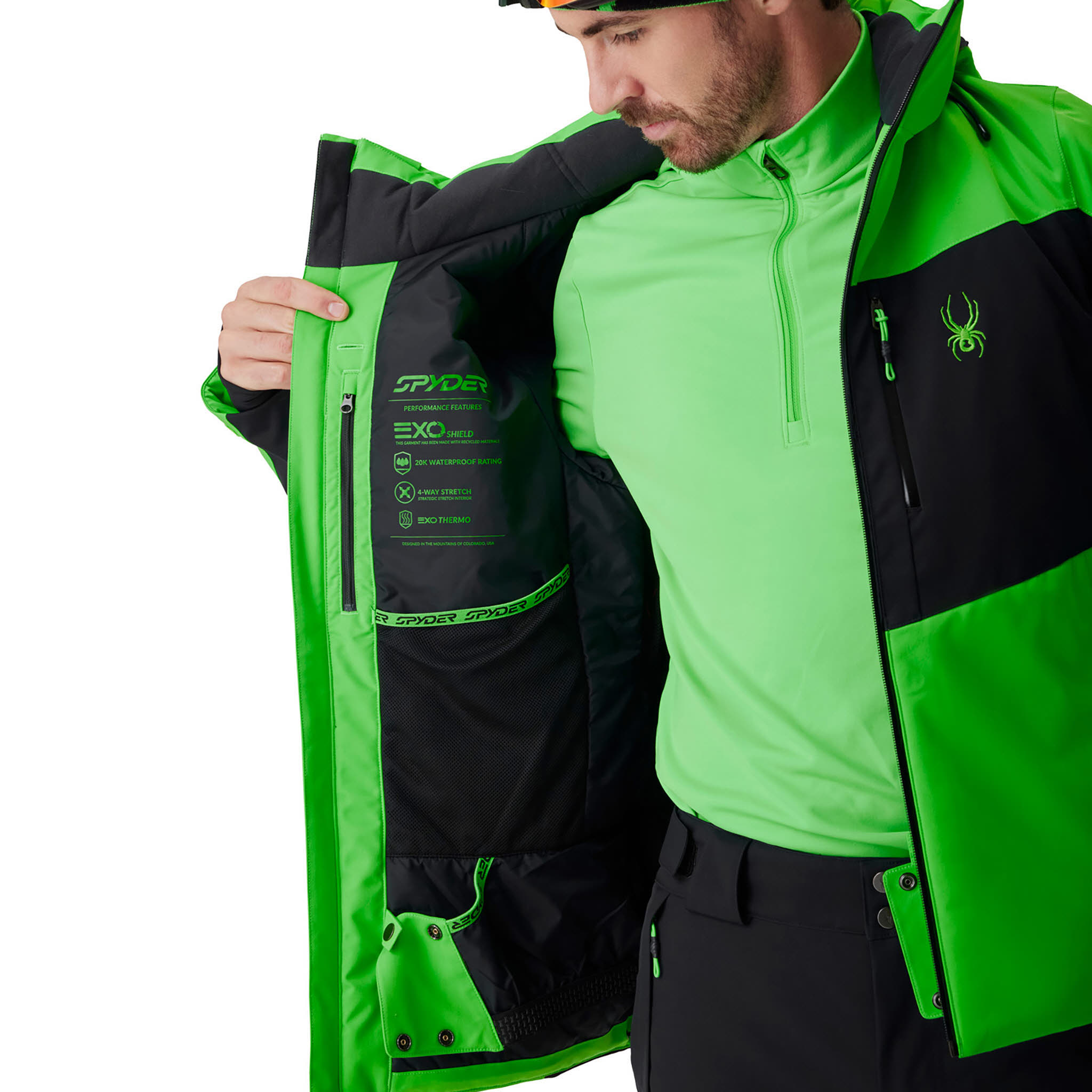 Spyder COPPER JACKET Skijacke Herren schwarz/grün