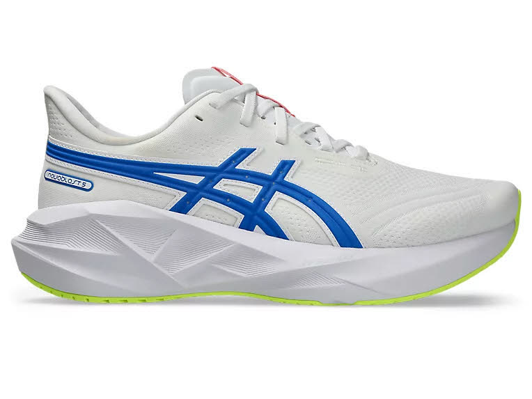 ASICS NOVABLAST 5 ATC Herren Laufschuhe White/Tuna Blue mit energiegeladener Dämpfung