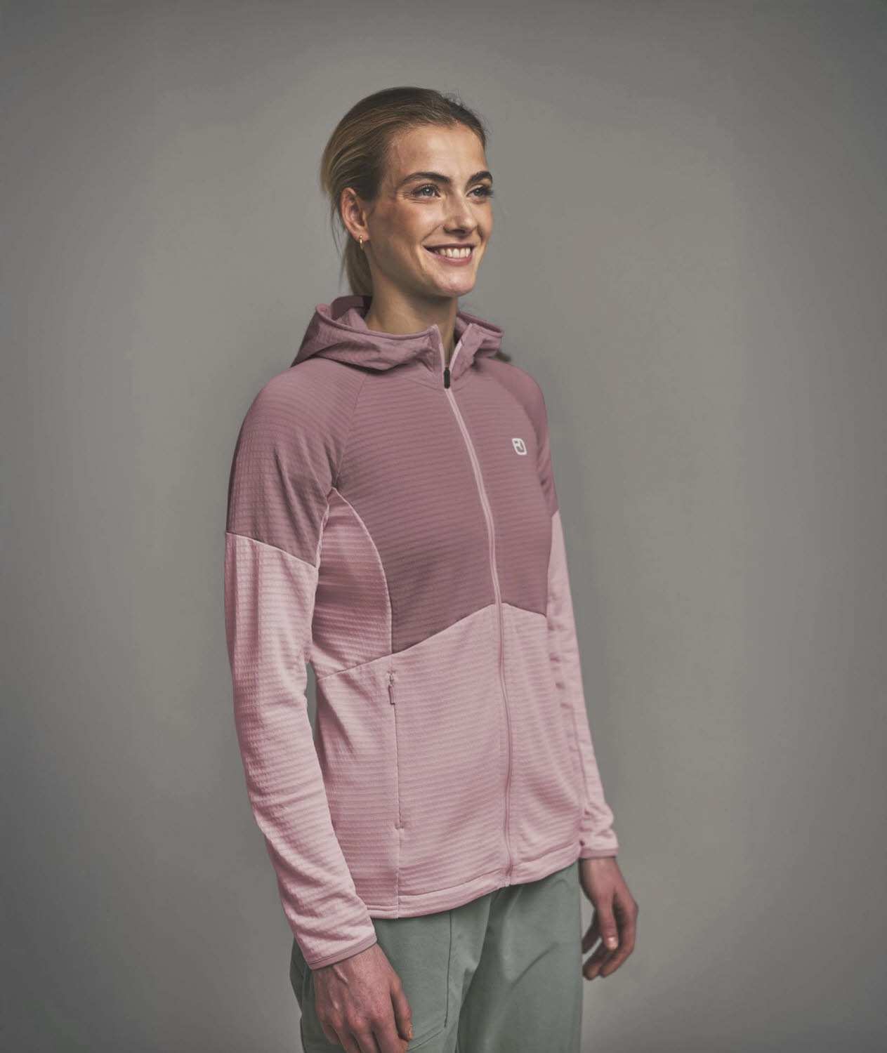 Ortovox Fleece Light Grid Hoody Damen Fleecejacke pink