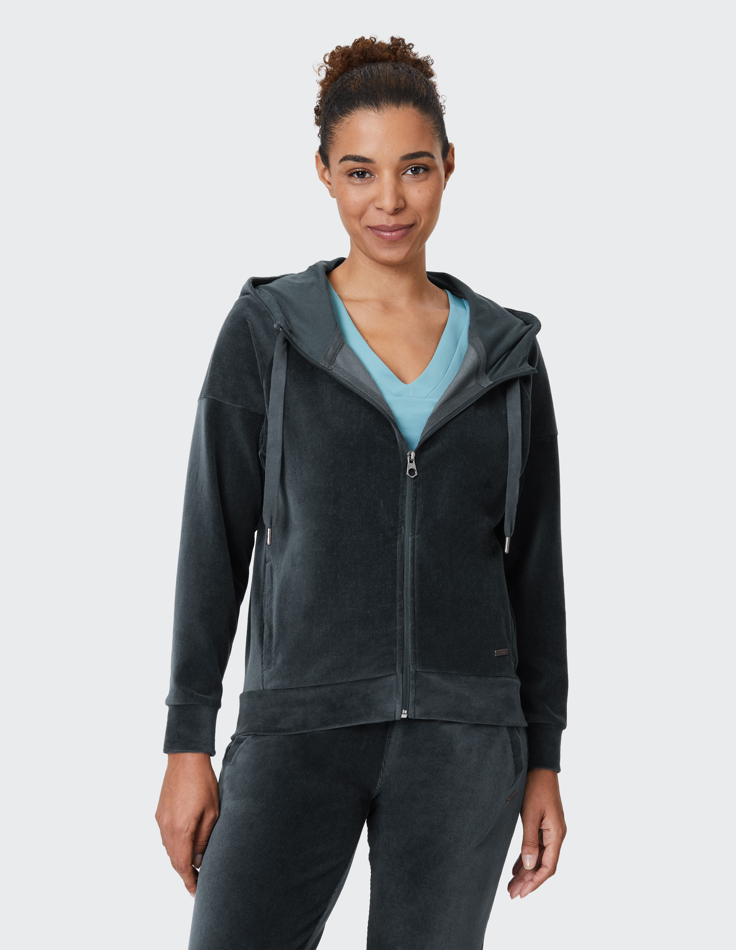 Venice Beach JOLINA Sweatjacke Sportjacke Freizeitjacke Damen dunkelgrau