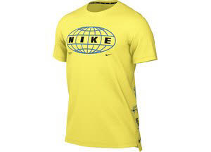 Nike M NP DF HPR DRY TOP SS GFX 1 Herren Freizeitshirt Sportshirt T-Shirt gelb NEU