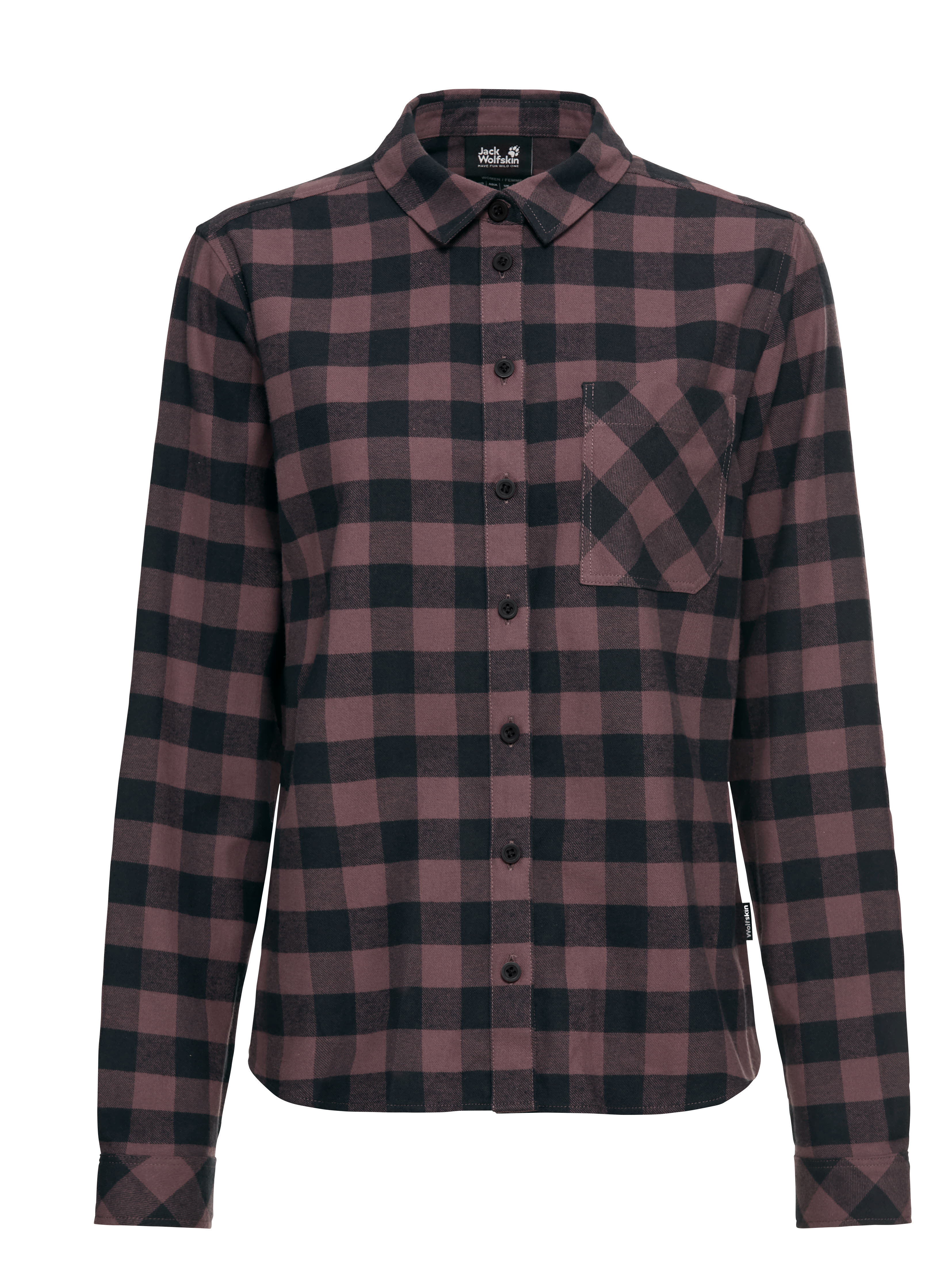 Jack Wolfskin LITE FLANNEL SHIRT Damen Wanderhemd Outdoorhemd lila