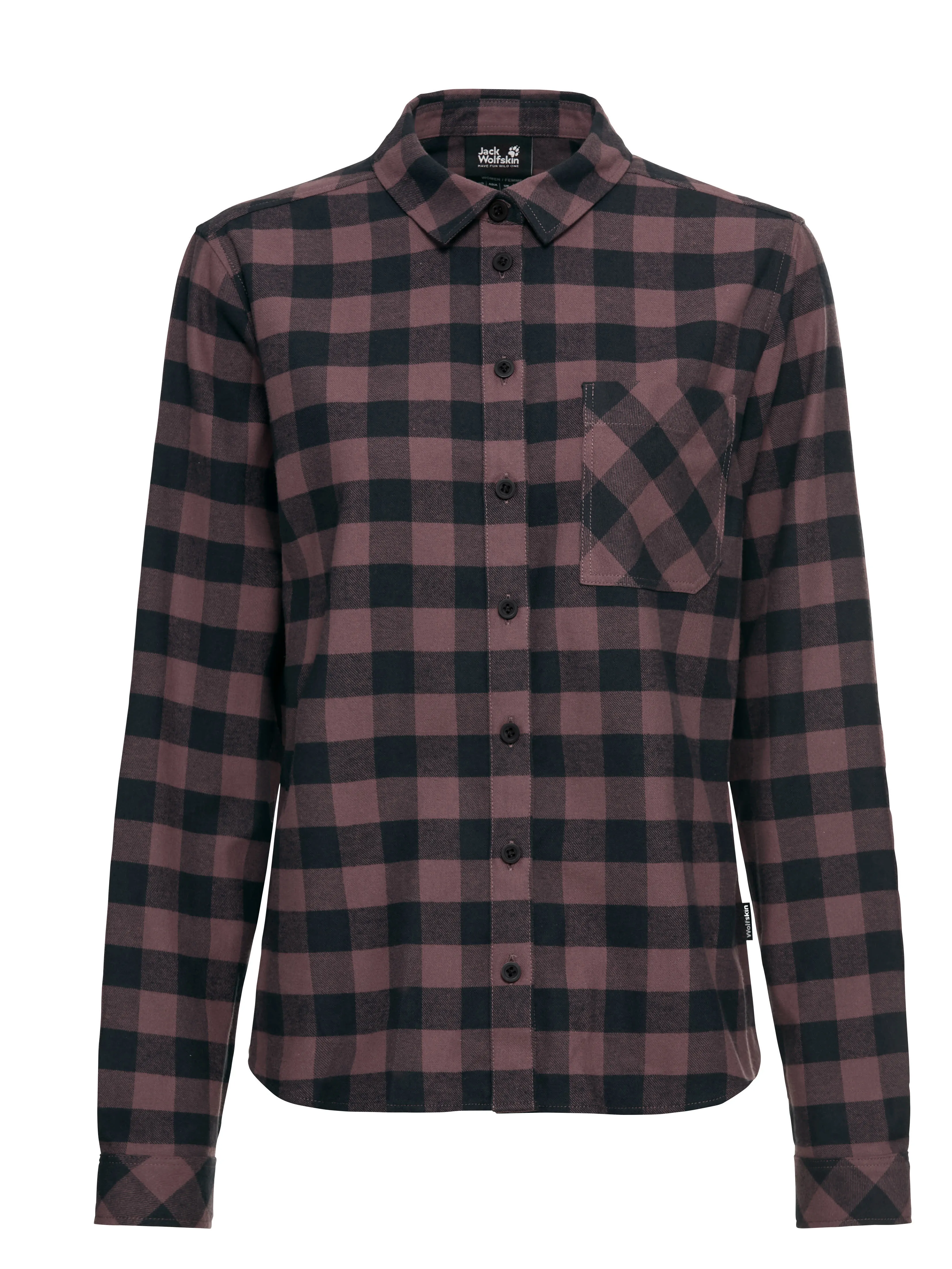 Jack Wolfskin LITE FLANNEL SHIRT Damen Wanderhemd Outdoorhemd lila