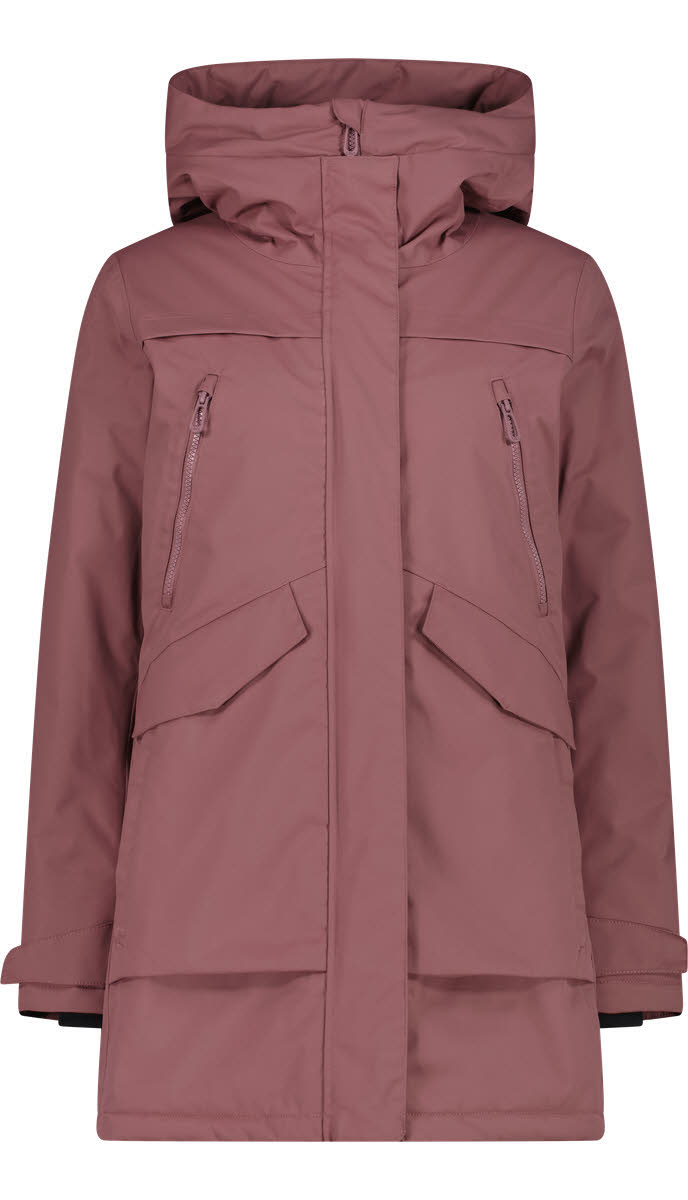 CMP WOMAN PARKA FIX HOOD Damen Wintermantel Freizeitmantel malva