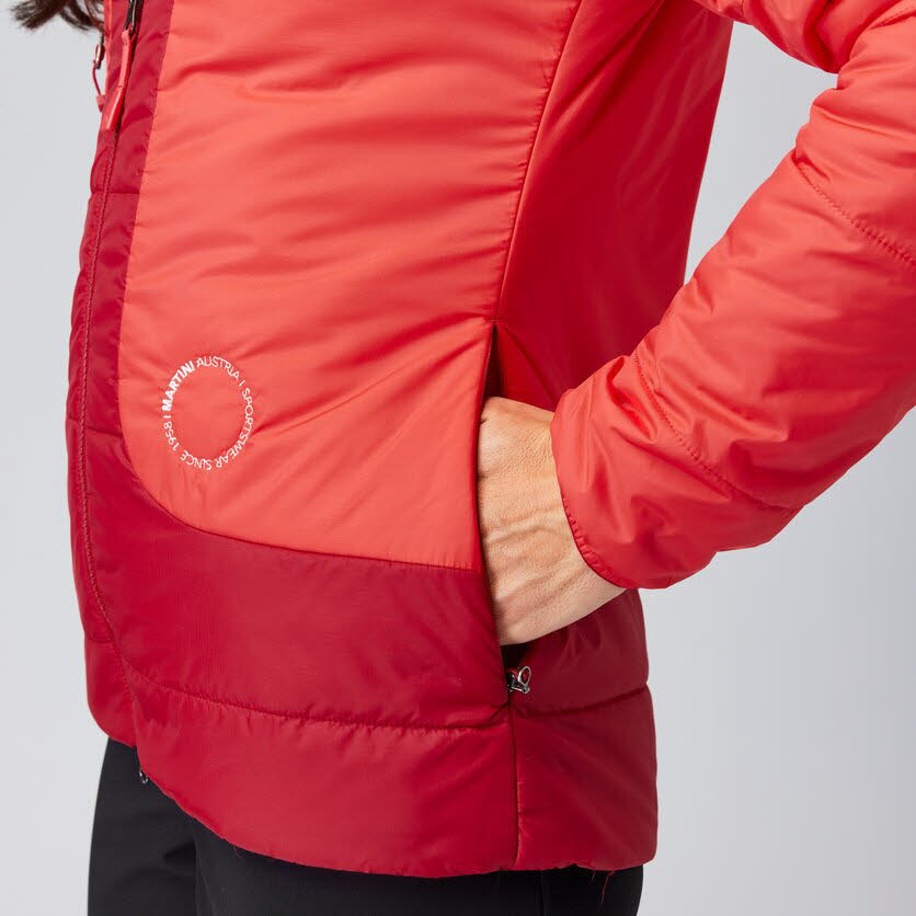 Martini Delight Damen Isolationsjacke Daunenjacke Kapuzenjacke rot