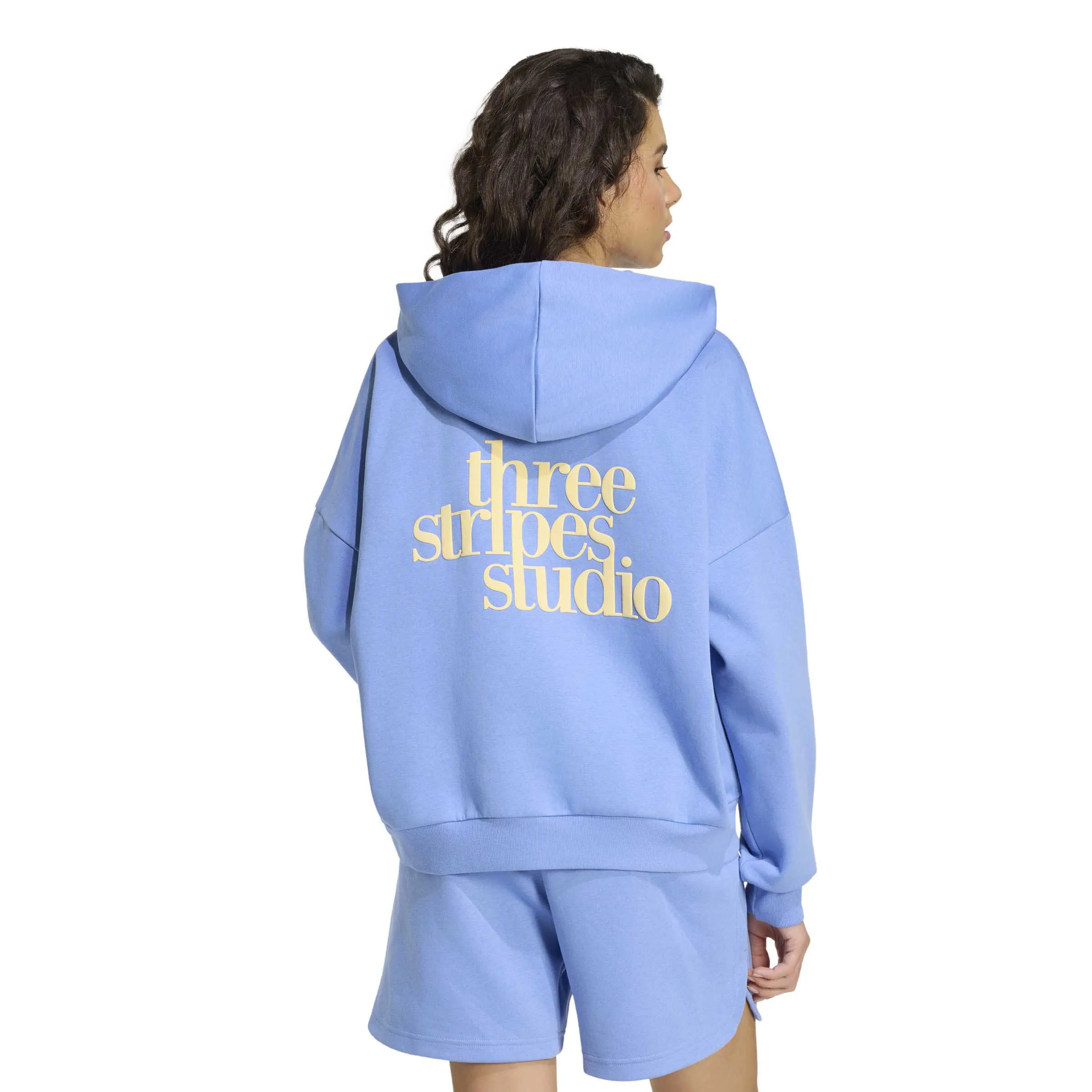 Adidas 3-STREIFEN STUDIO HOODIE Damen Hoodie blue fusion