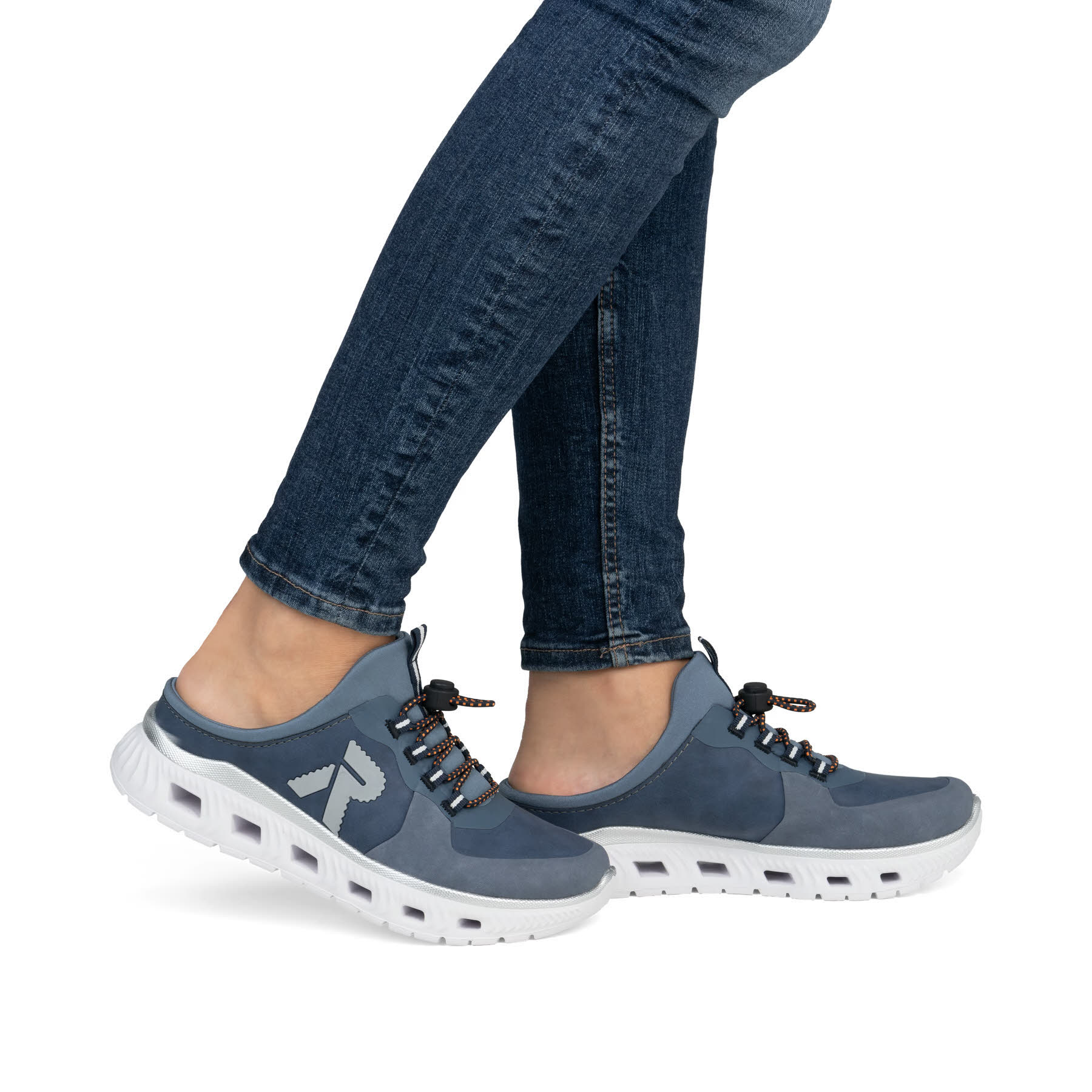 Rieker Damen Halbschuhe Clogs blau