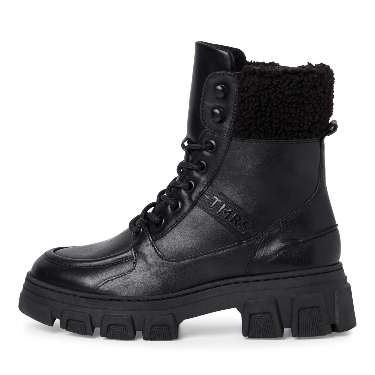 Tamaris Black Uni Stiefelette gefüttert Schnürer Boots Modeschuhe Damen schwarz NEU