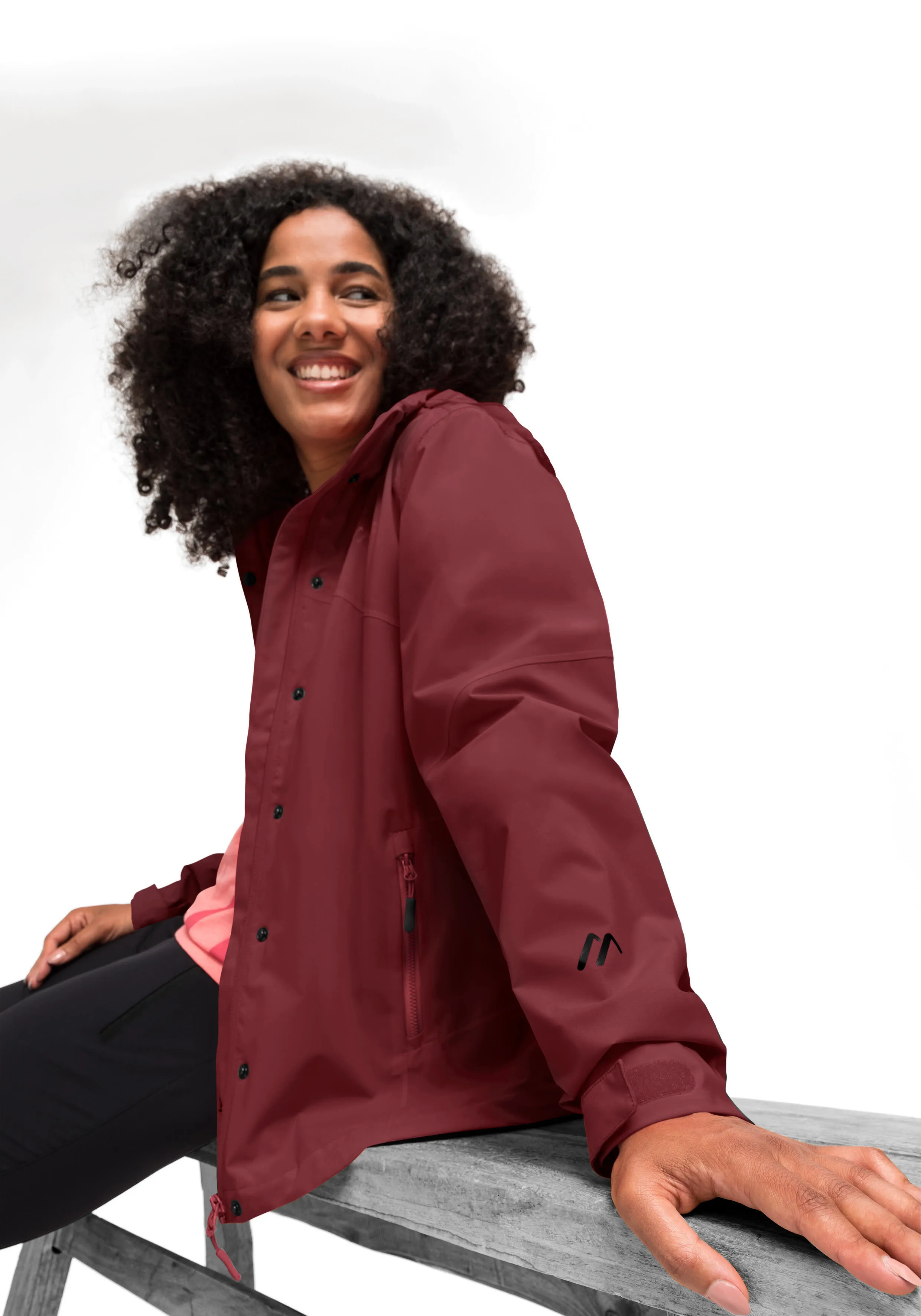 Maier Sports Metor rec W Wanderjacke Regenjacke Damen dunkelrot