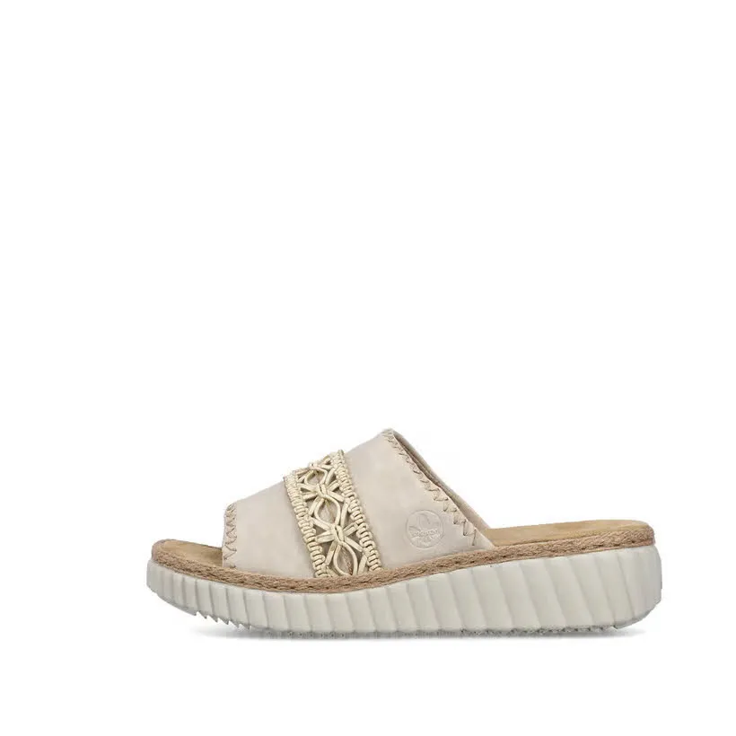 Rieker FSK Damen Sandalen Pantoletten beige