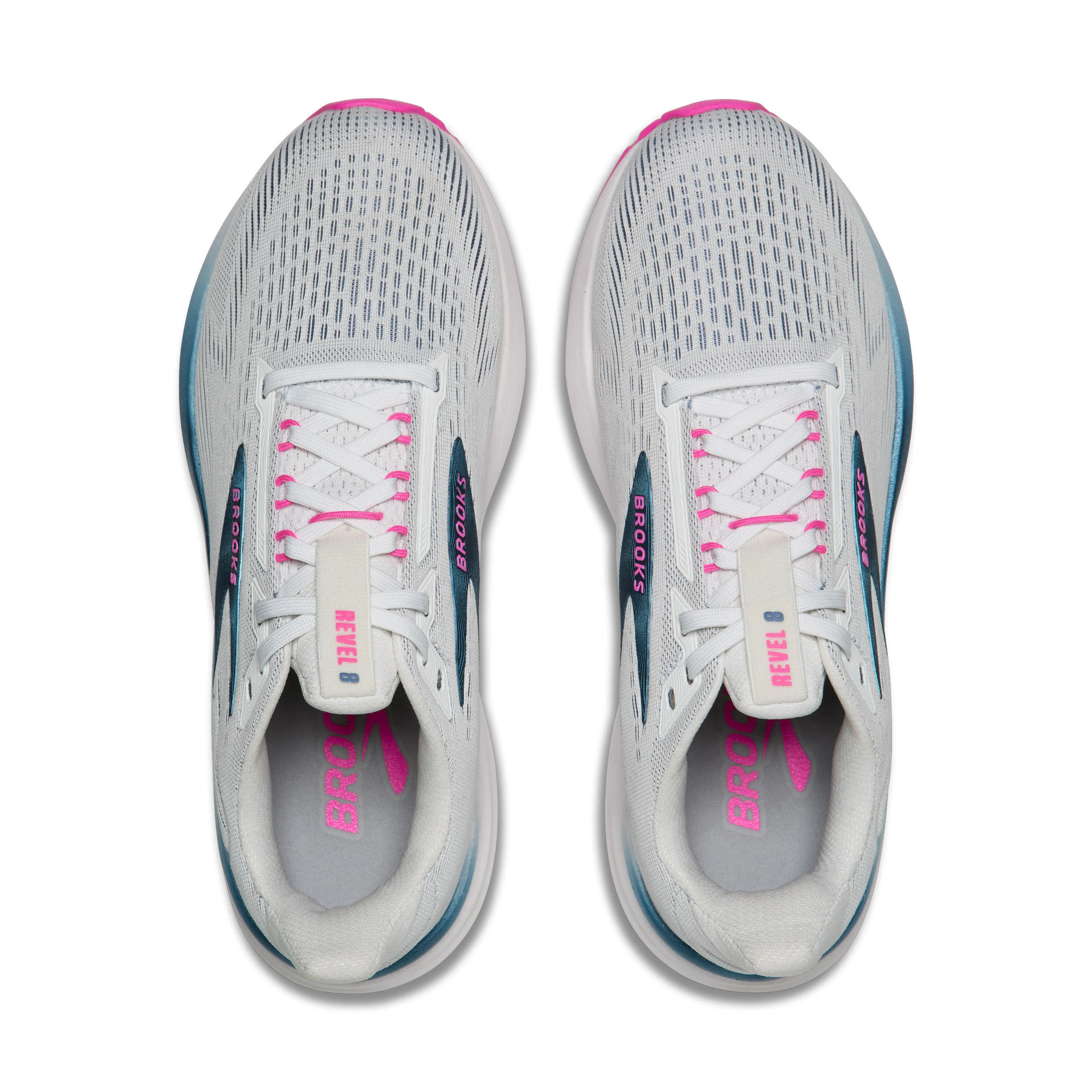Brooks Revel 8 Damen Laufschuhe Joggingschuhe weiß/blau/pink