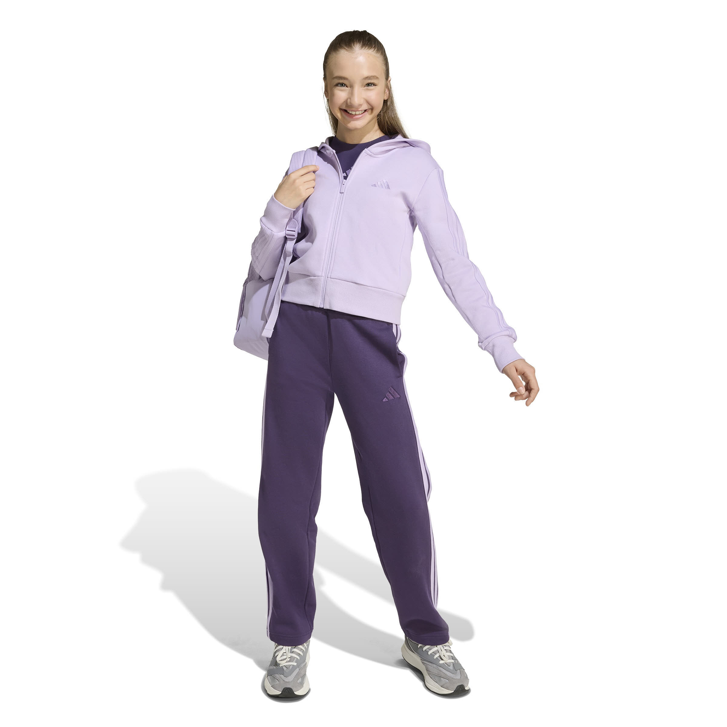 Adidas JG 3S FL TS 240 Mädchen Trainingsanzug Sportanzug lila