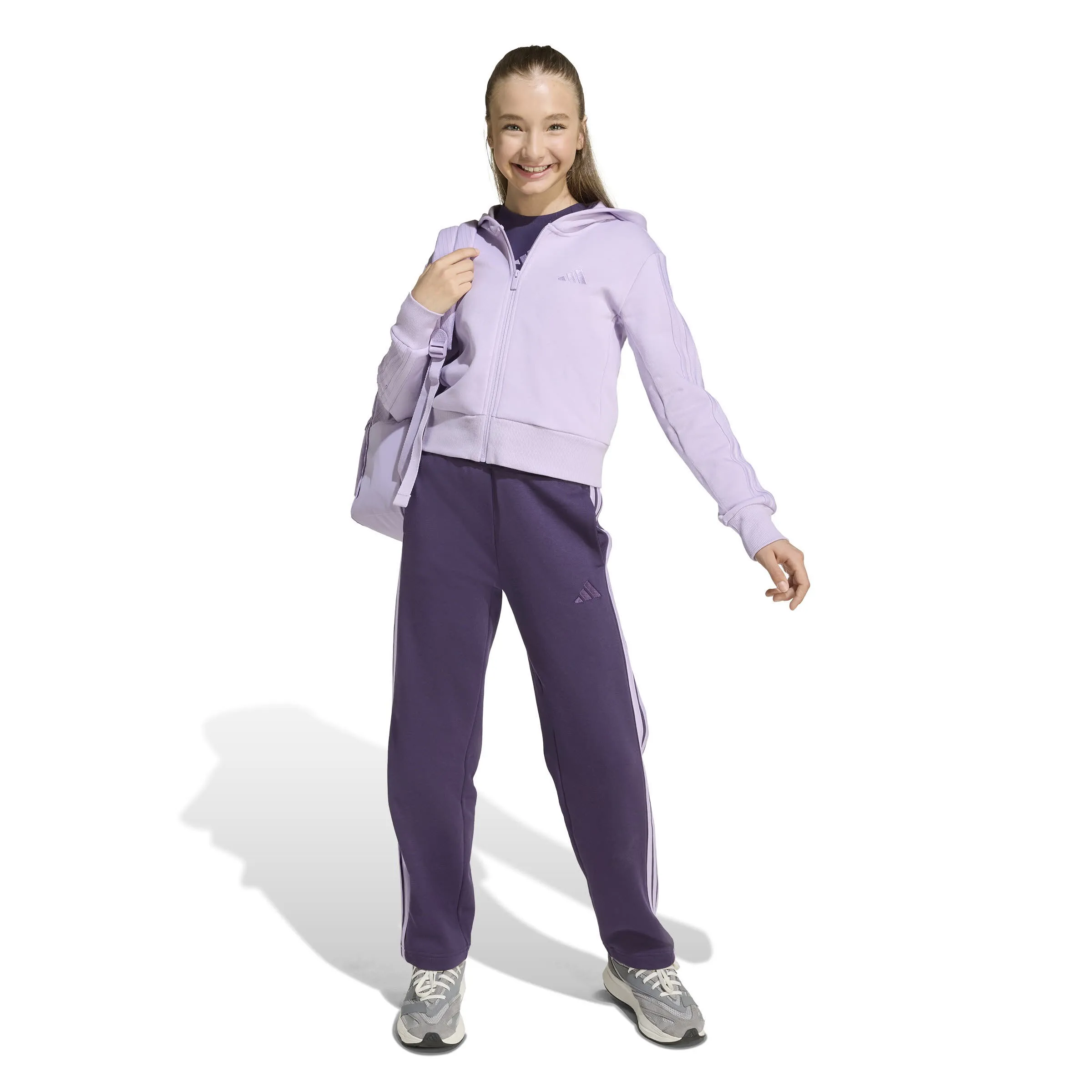 Adidas JG 3S FL TS 240 Mädchen Trainingsanzug Sportanzug lila
