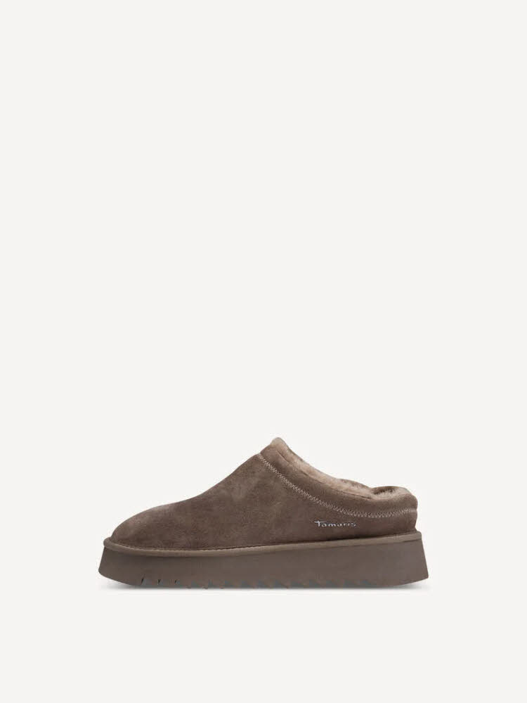 Tamaris Women Sabot Damen Hausschuhe Pantoffel taupe